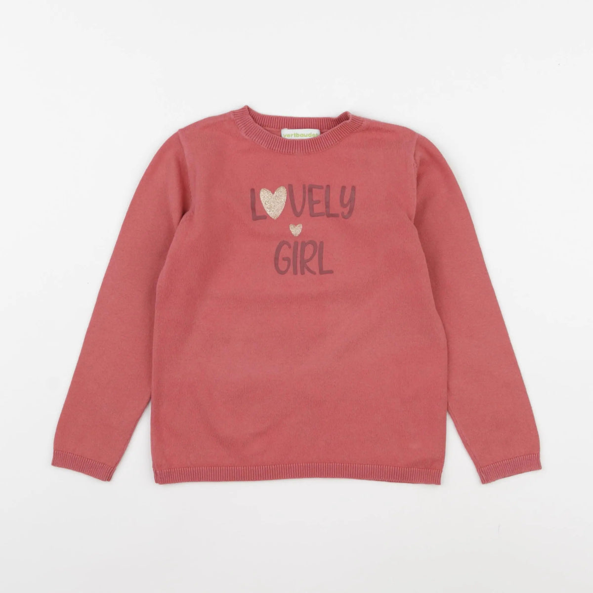 Vertbaudet - pull rose, or - 4 ans