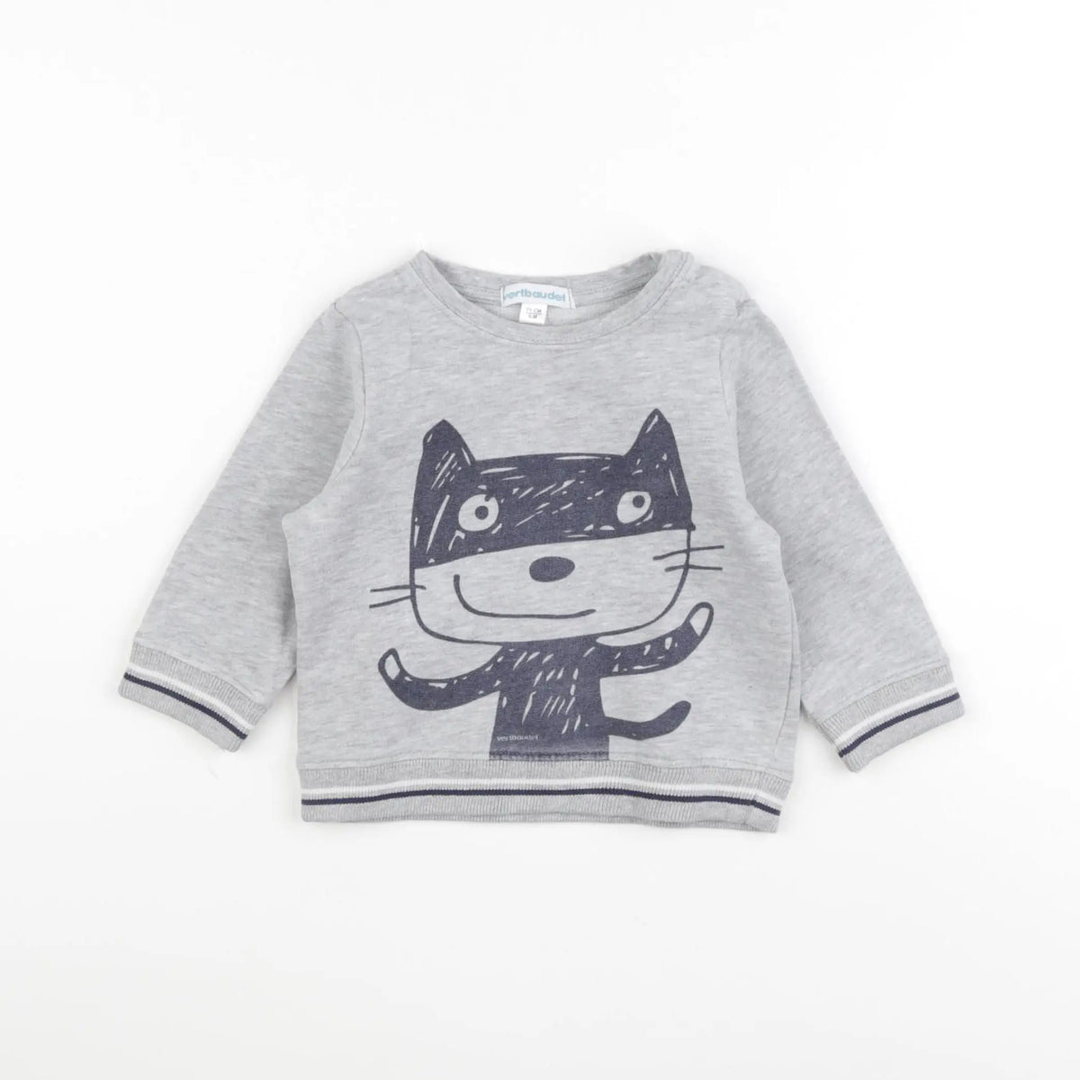 Vertbaudet - sweat gris - 9 mois