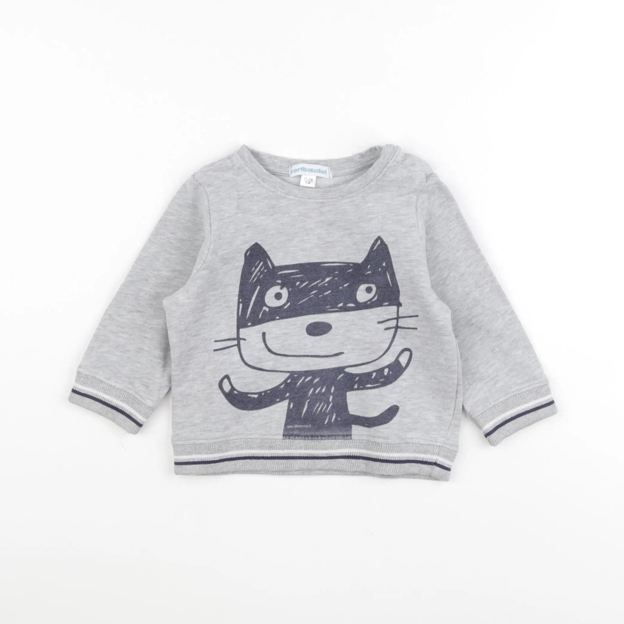 Vertbaudet - sweat gris - 9 mois