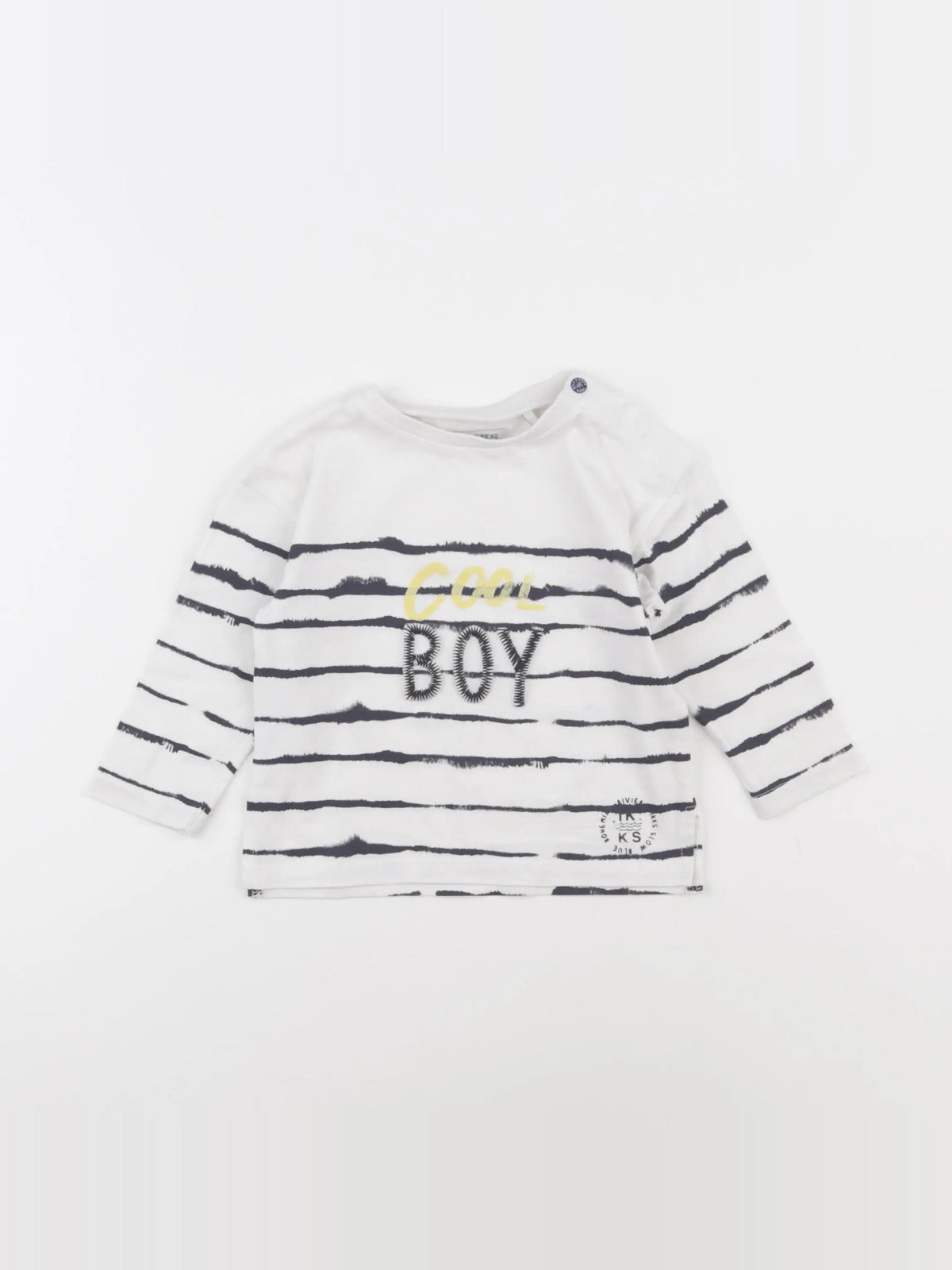 IKKS - tee-shirt blanc, gris - 12 mois