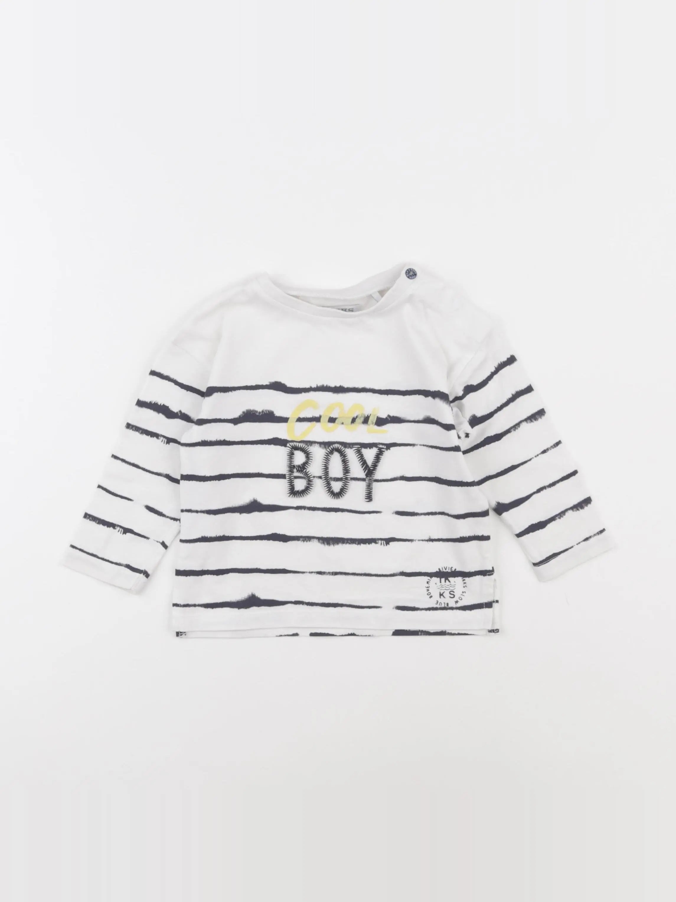IKKS - tee-shirt blanc, gris - 12 mois