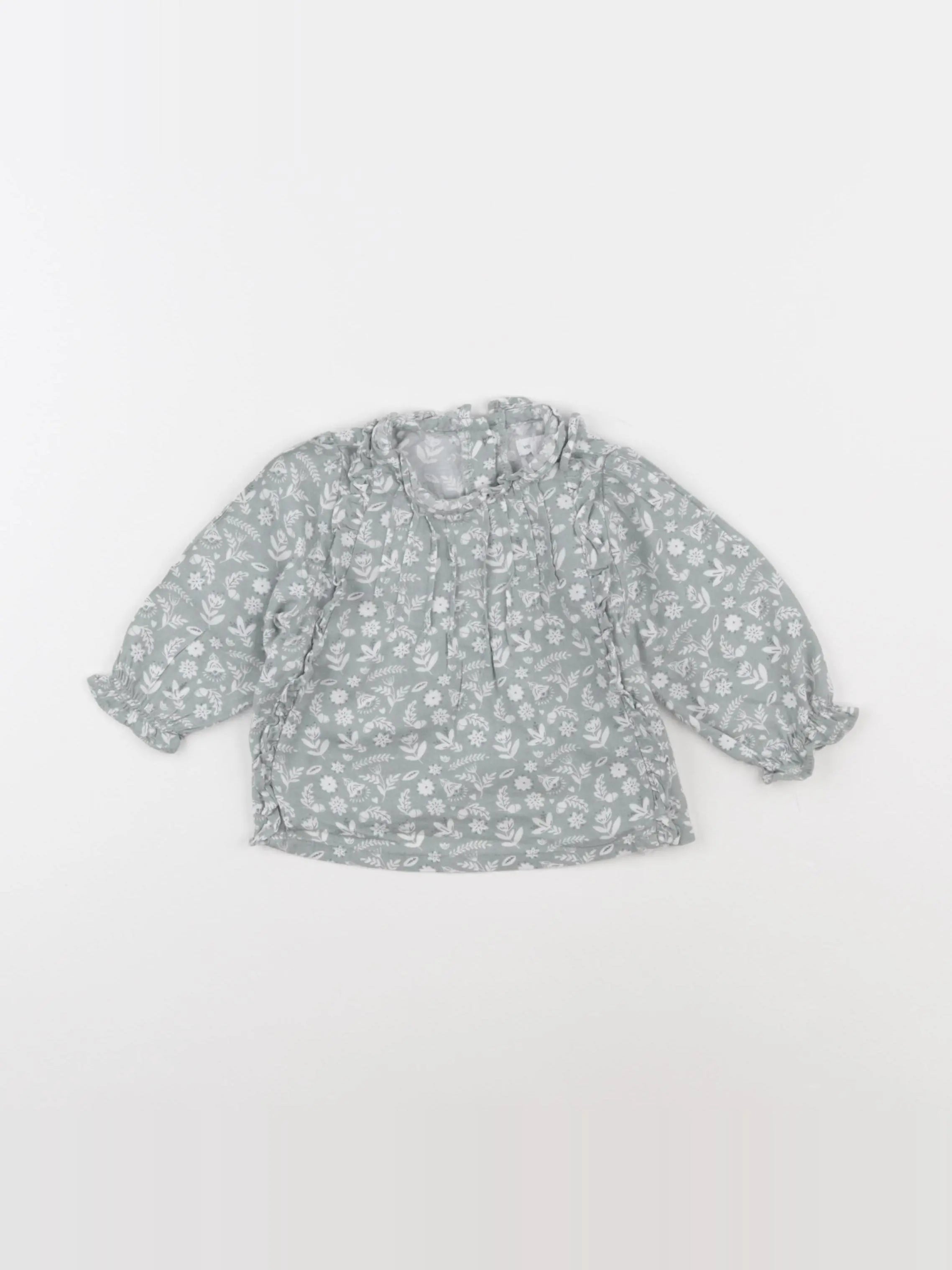 Vertbaudet - blouse vert - 6 mois