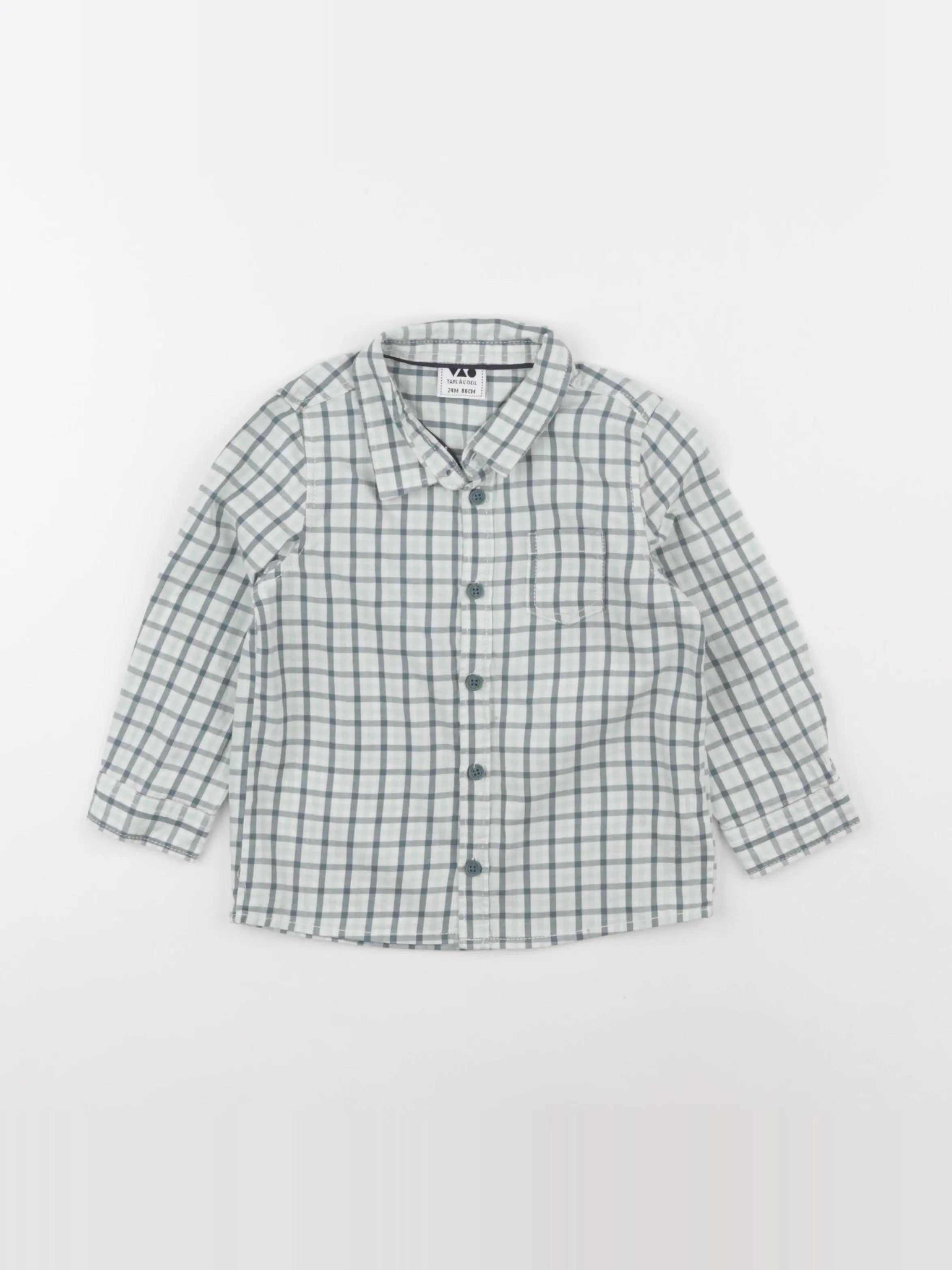 Tape à l'oeil - chemise blanc, vert - 24 mois