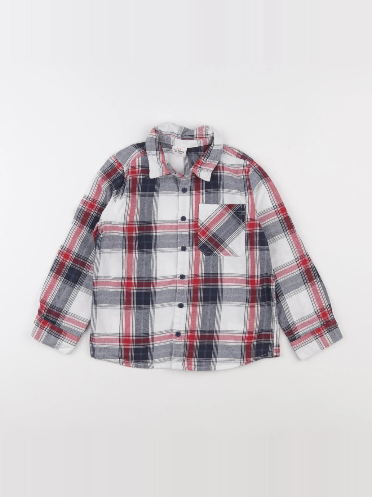 Tape à l'oeil - chemise blanc, bleu, rouge - 6 ans