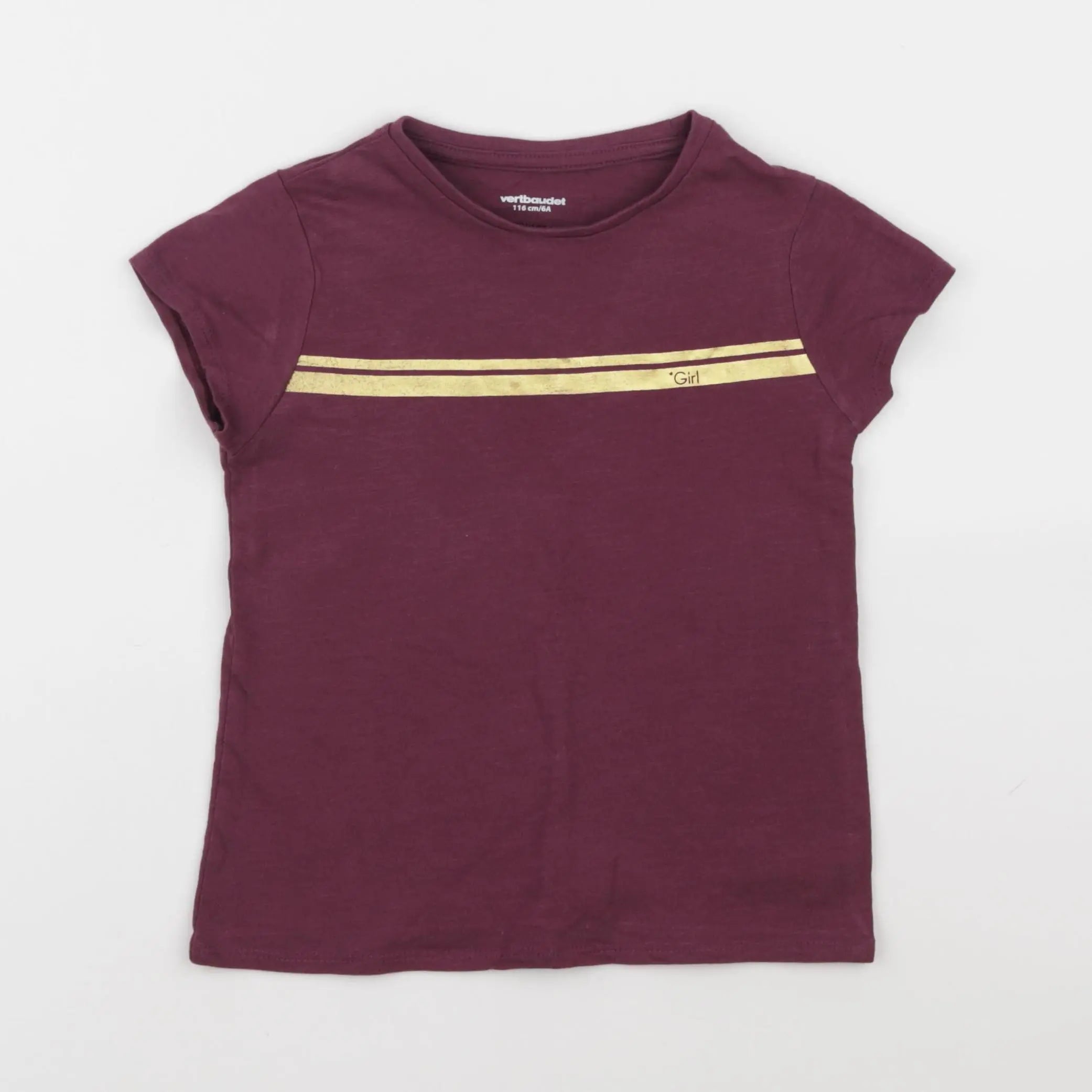 Vertbaudet - tee-shirt violet - 6 ans