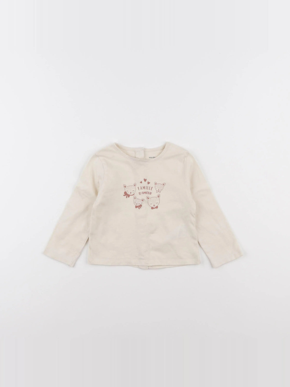 Vertbaudet - tee-shirt beige - 9 mois