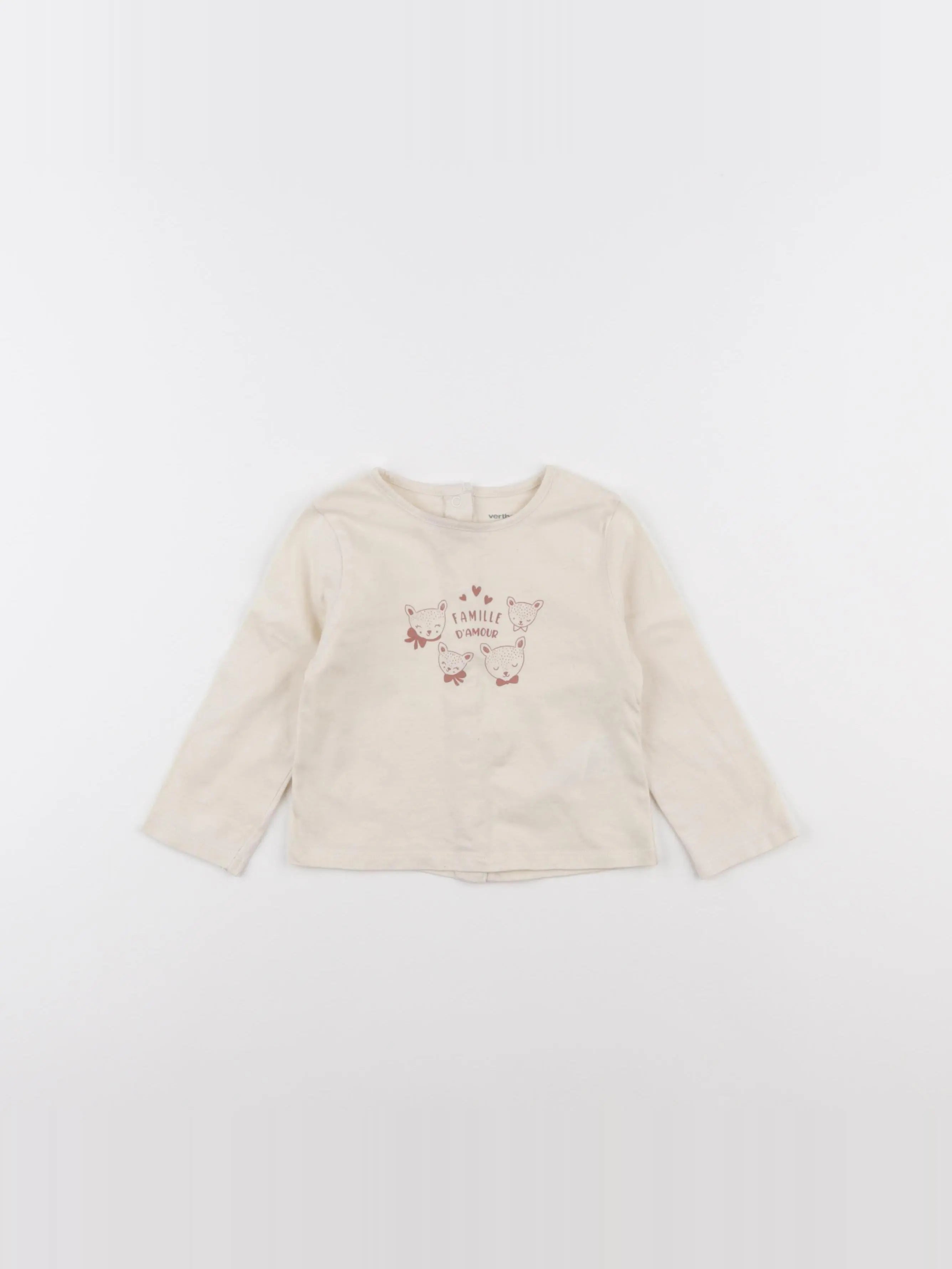 Vertbaudet - tee-shirt beige - 9 mois