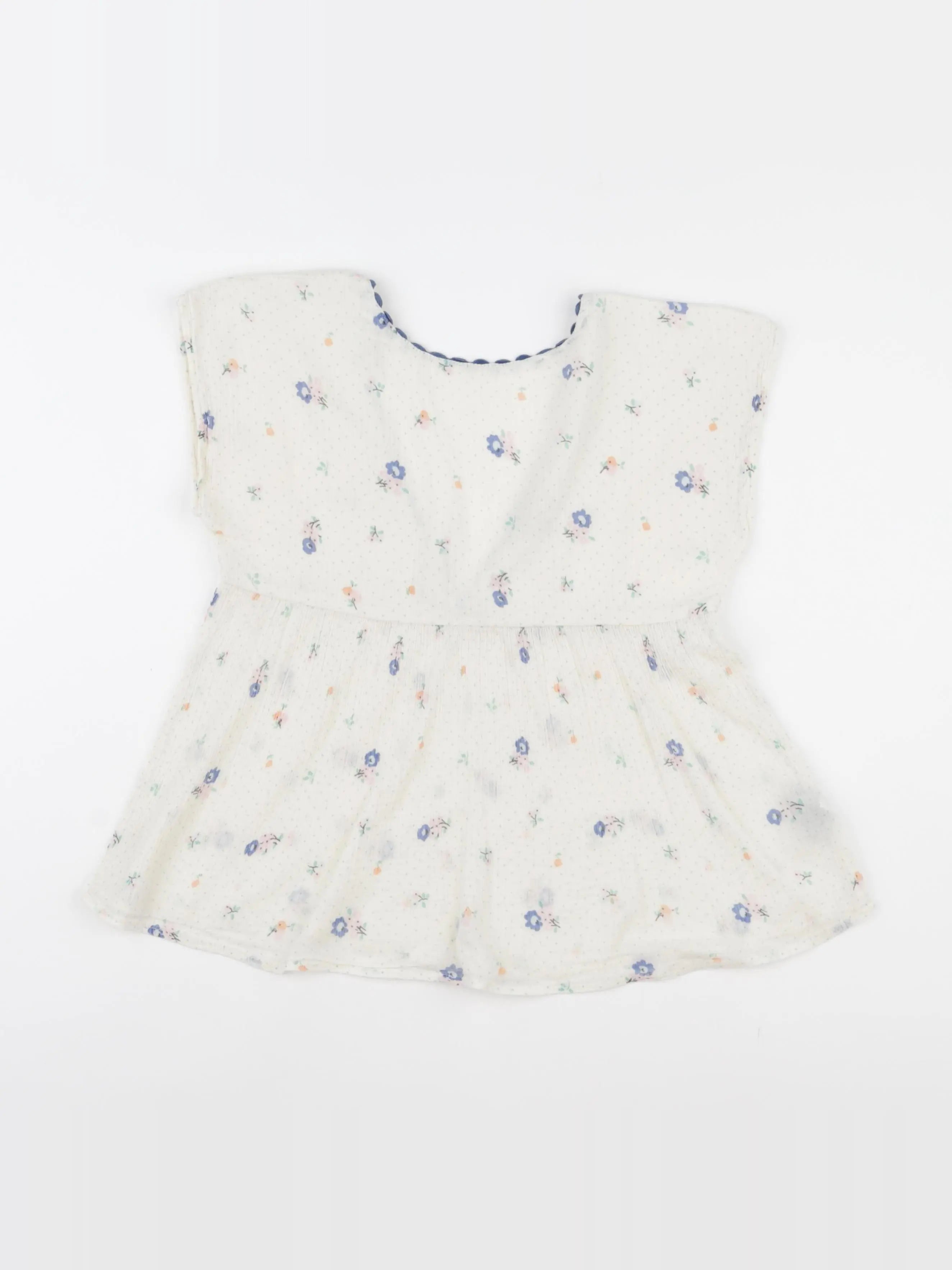 Emile et Ida - blouse blanc, bleu - 10 ans
