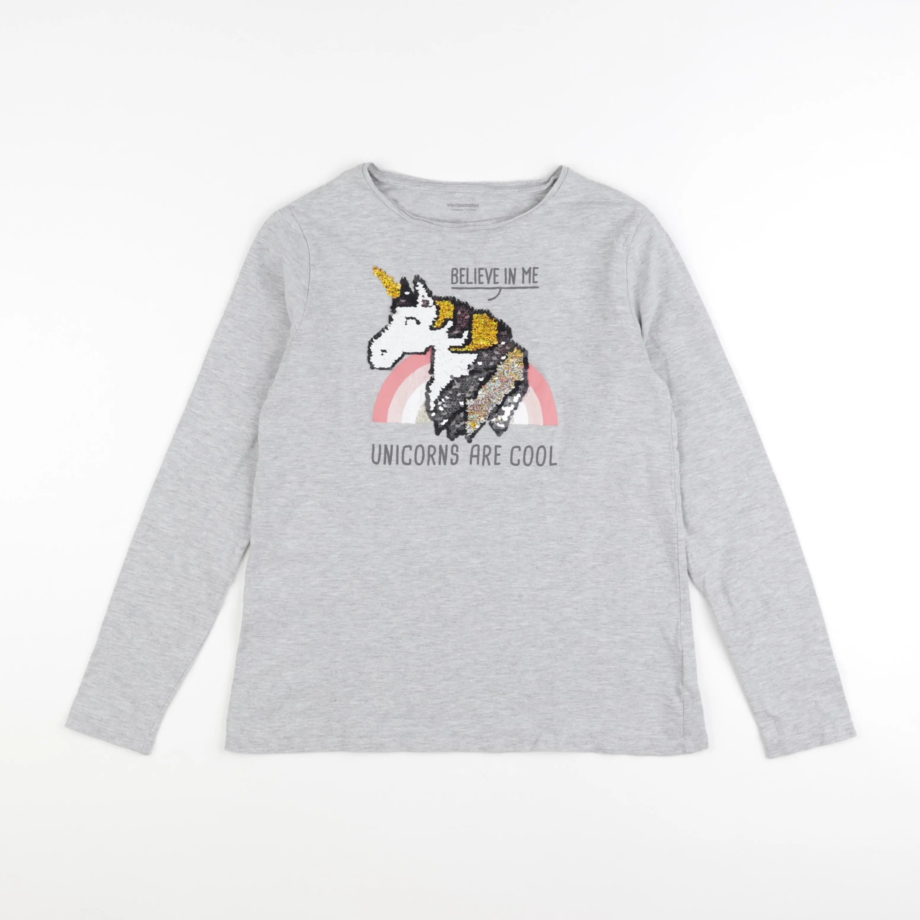 Vertbaudet - tee-shirt gris - 12 ans