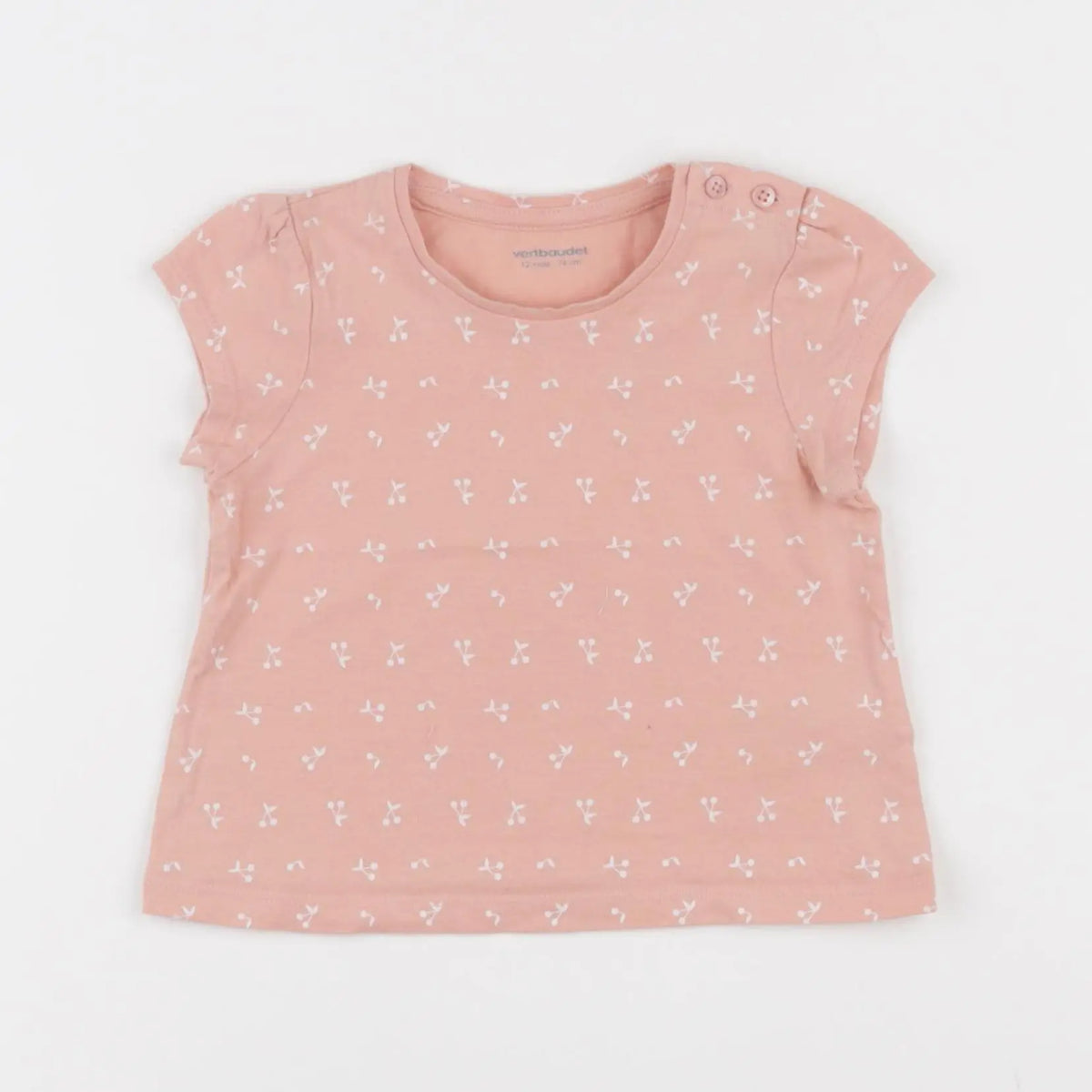 Vertbaudet - tee-shirt rose - 12 mois