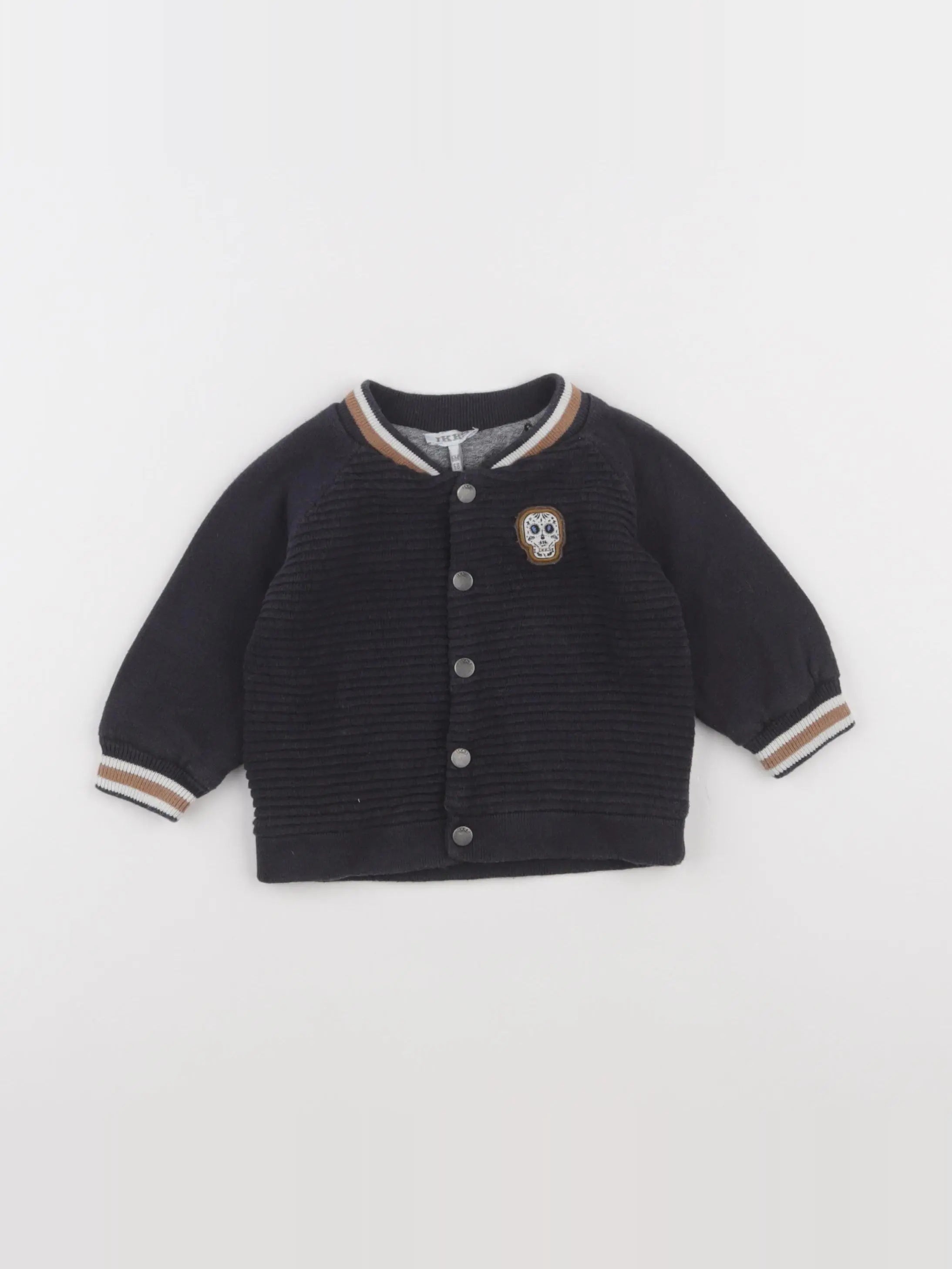 IKKS - veste doublé, imprimé au dos bleu - 6 mois