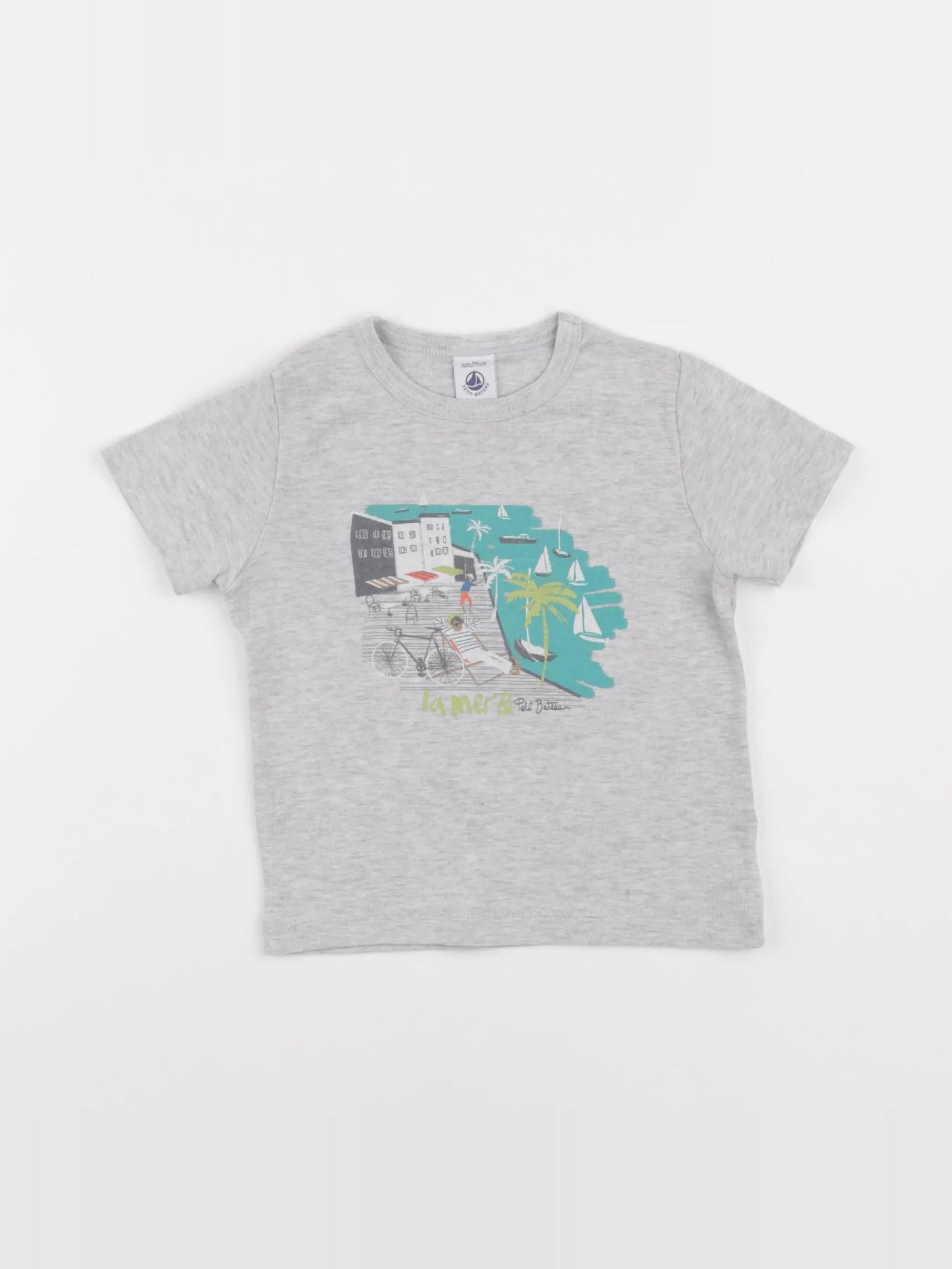 Petit Bateau - tee-shirt gris - 3 mois