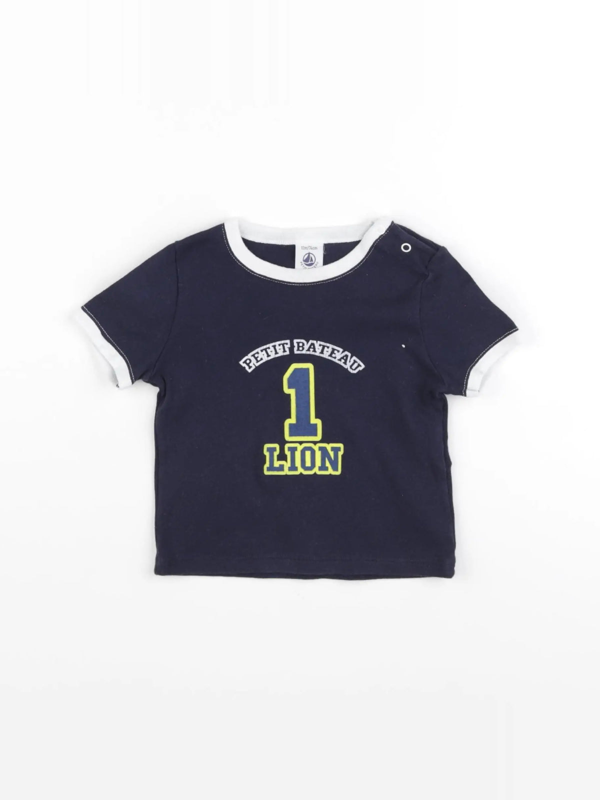 Petit Bateau - tee-shirt bleu - 12 mois