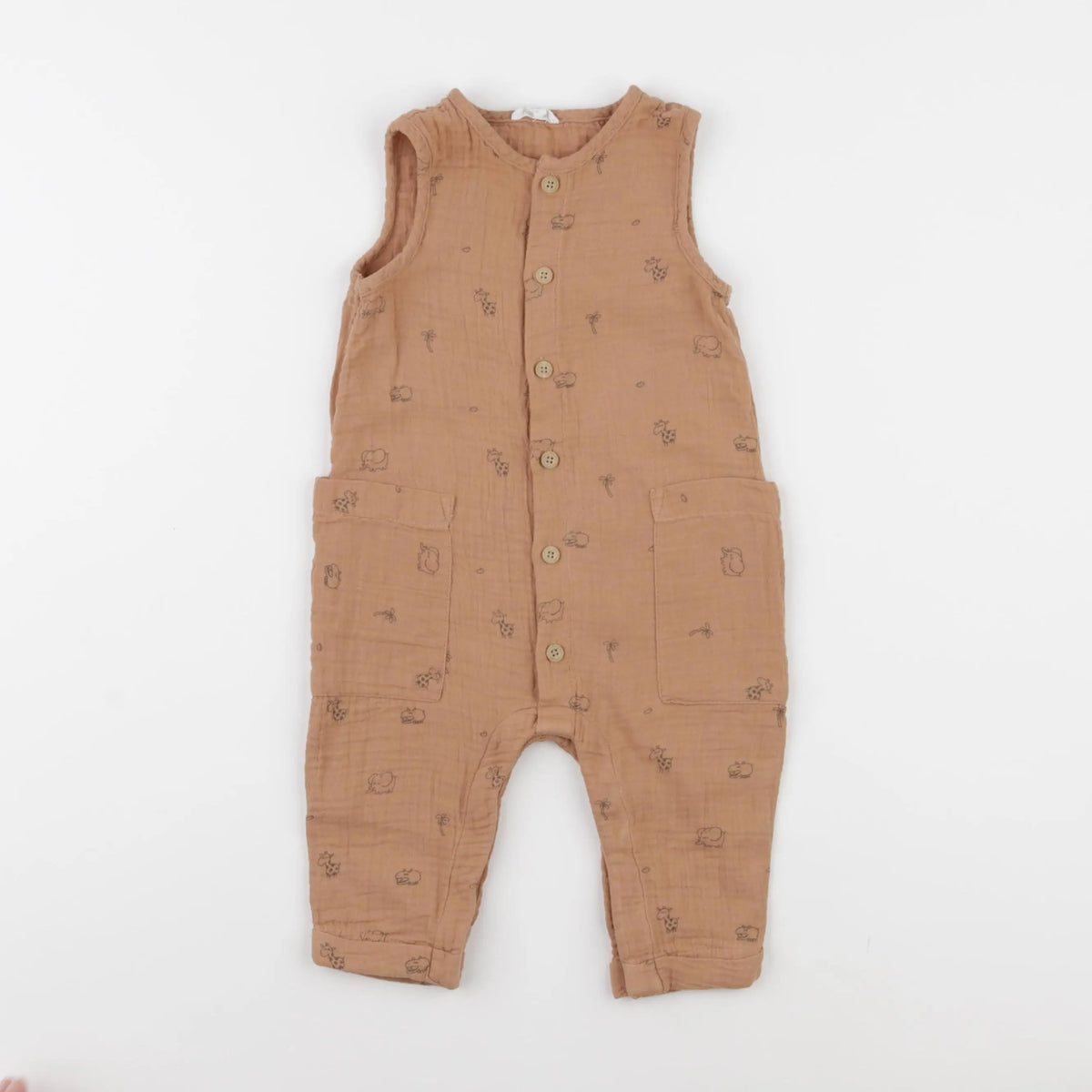 Vertbaudet - combinaison marron - 9 mois