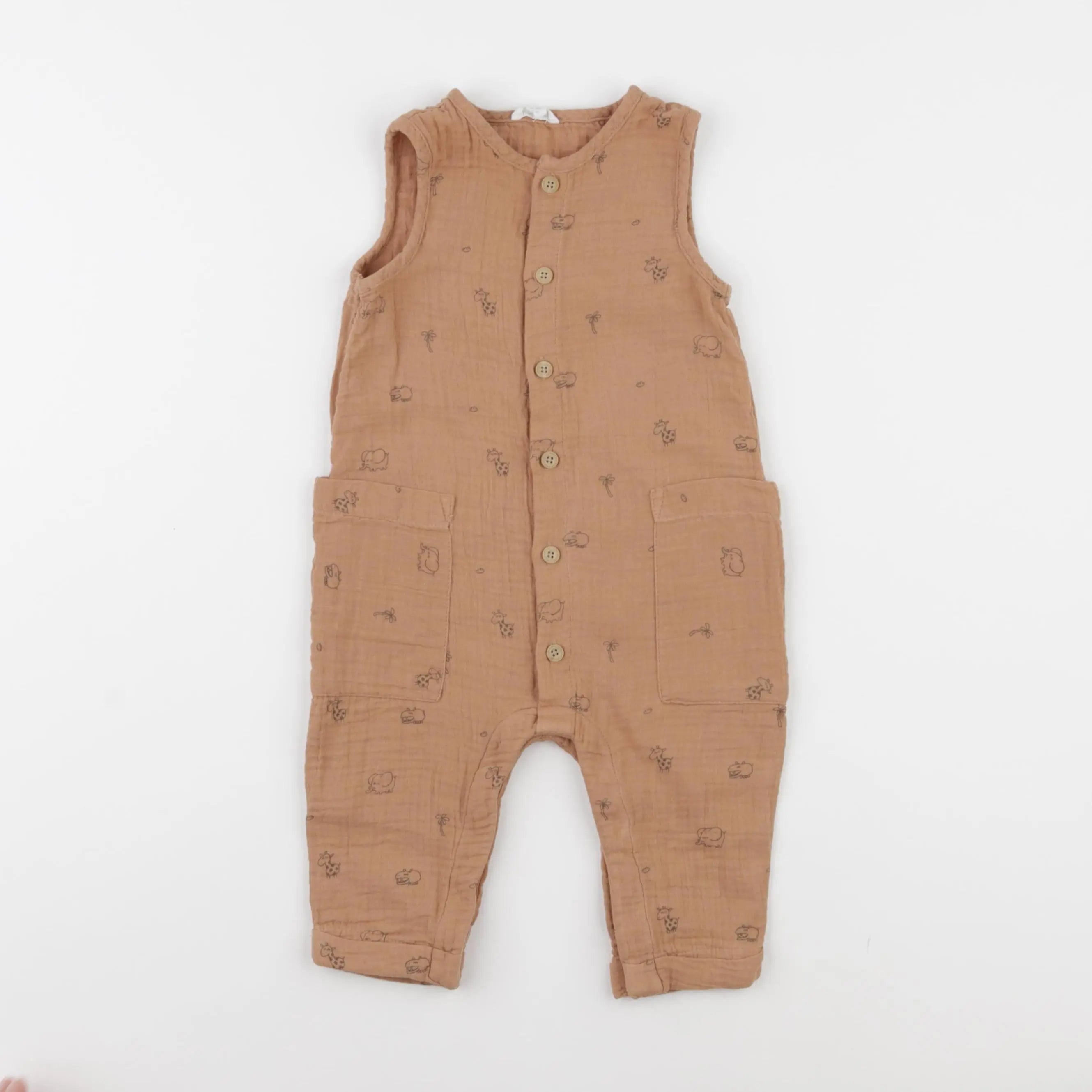 Vertbaudet - combinaison marron - 9 mois