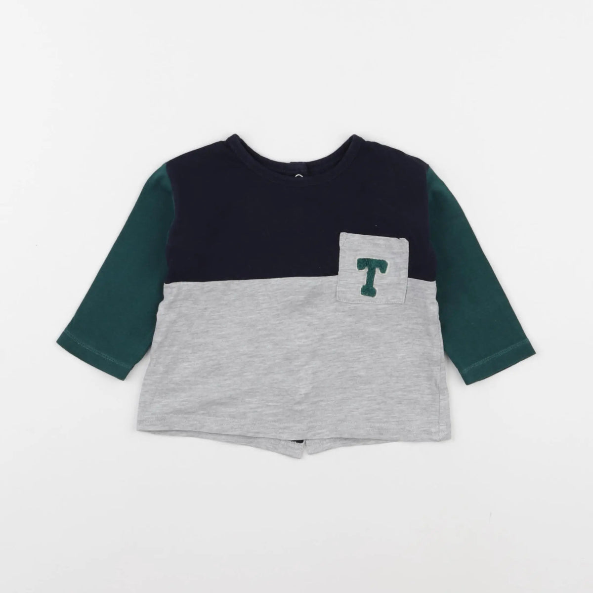 Vertbaudet - tee-shirt gris, bleu - 6 mois