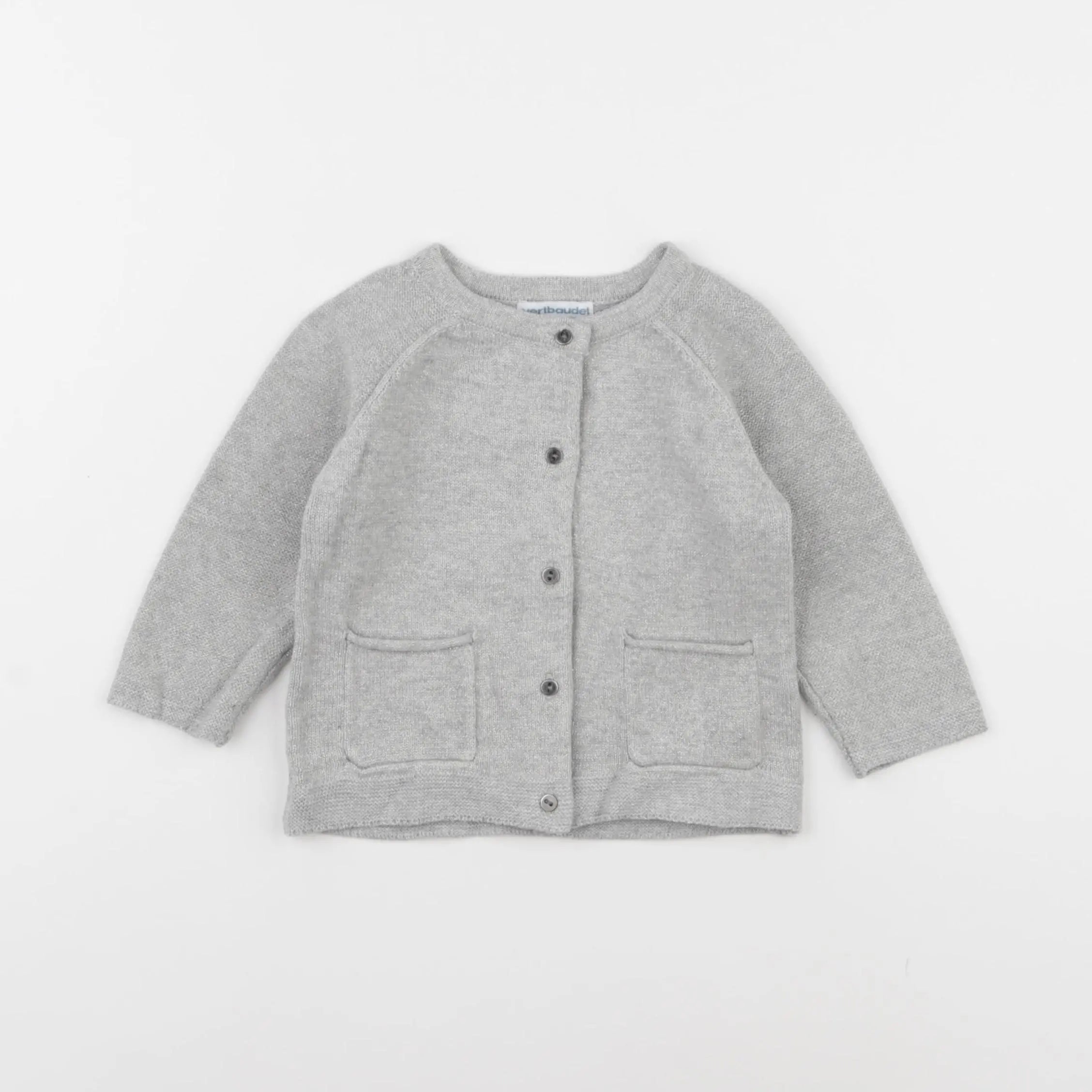 Vertbaudet - gilet argent - 9 mois