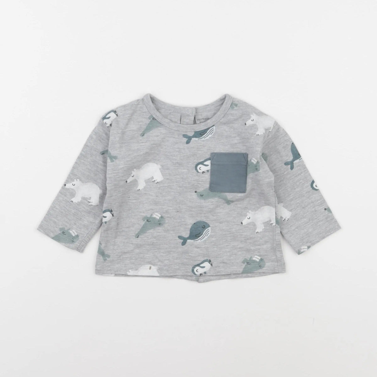 Vertbaudet - tee-shirt gris - 6 mois