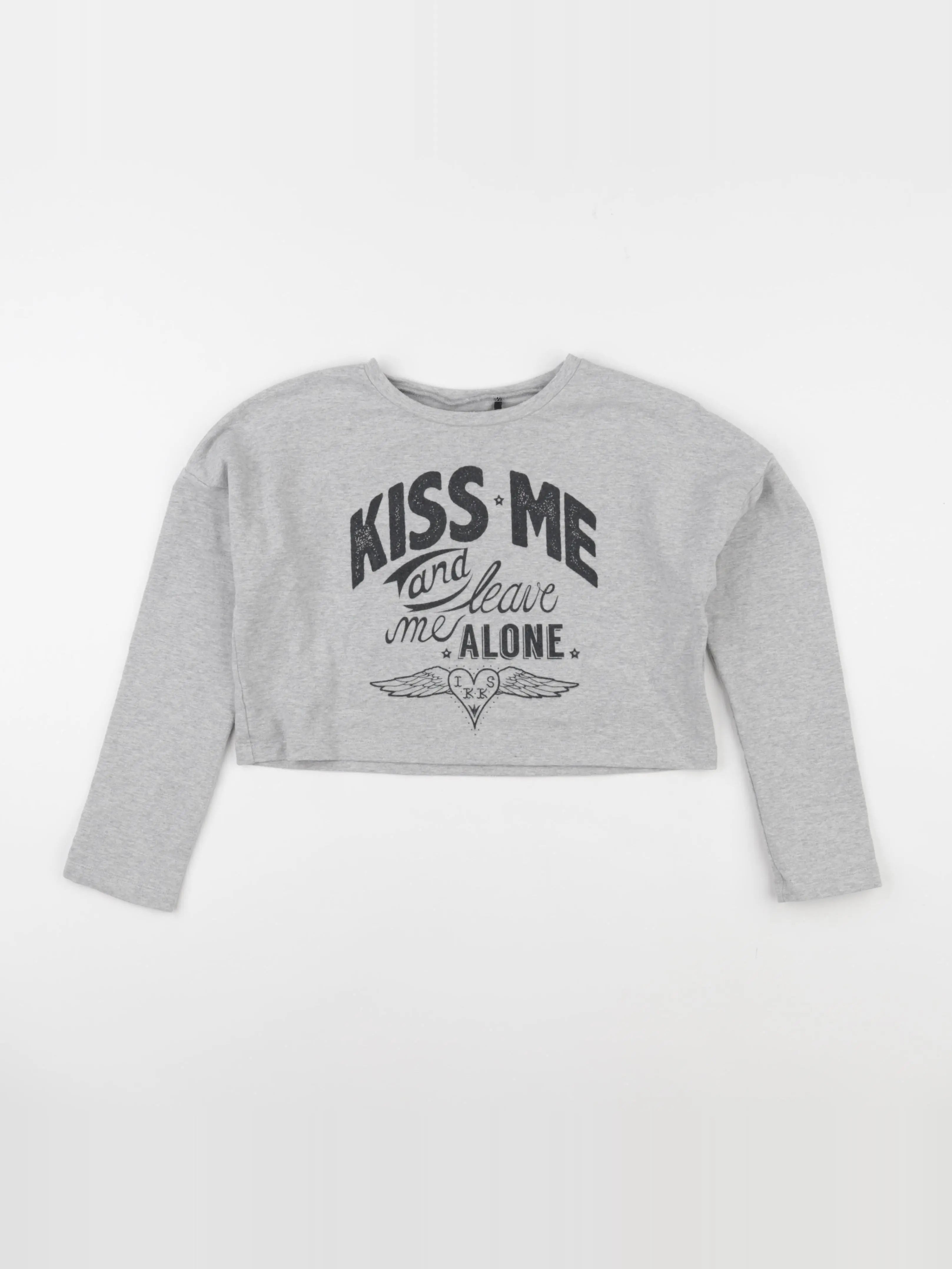 IKKS - sweat court gris - 10 ans