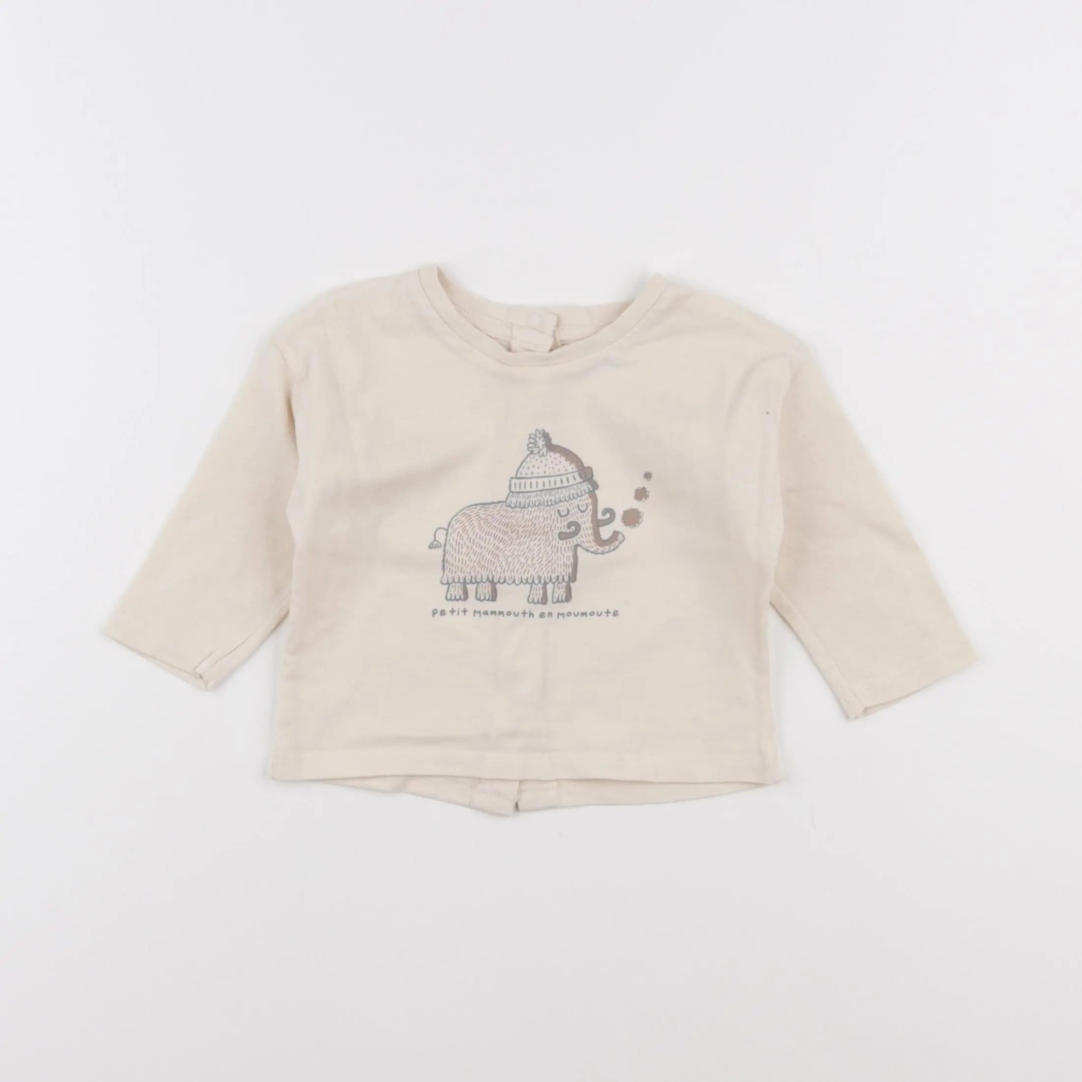 Vertbaudet - tee-shirt beige - 6 mois