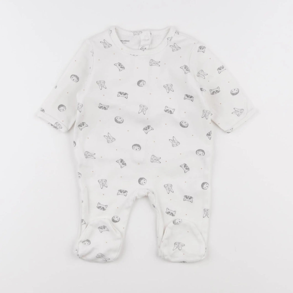 Vertbaudet - pyjama coton blanc - 3 mois