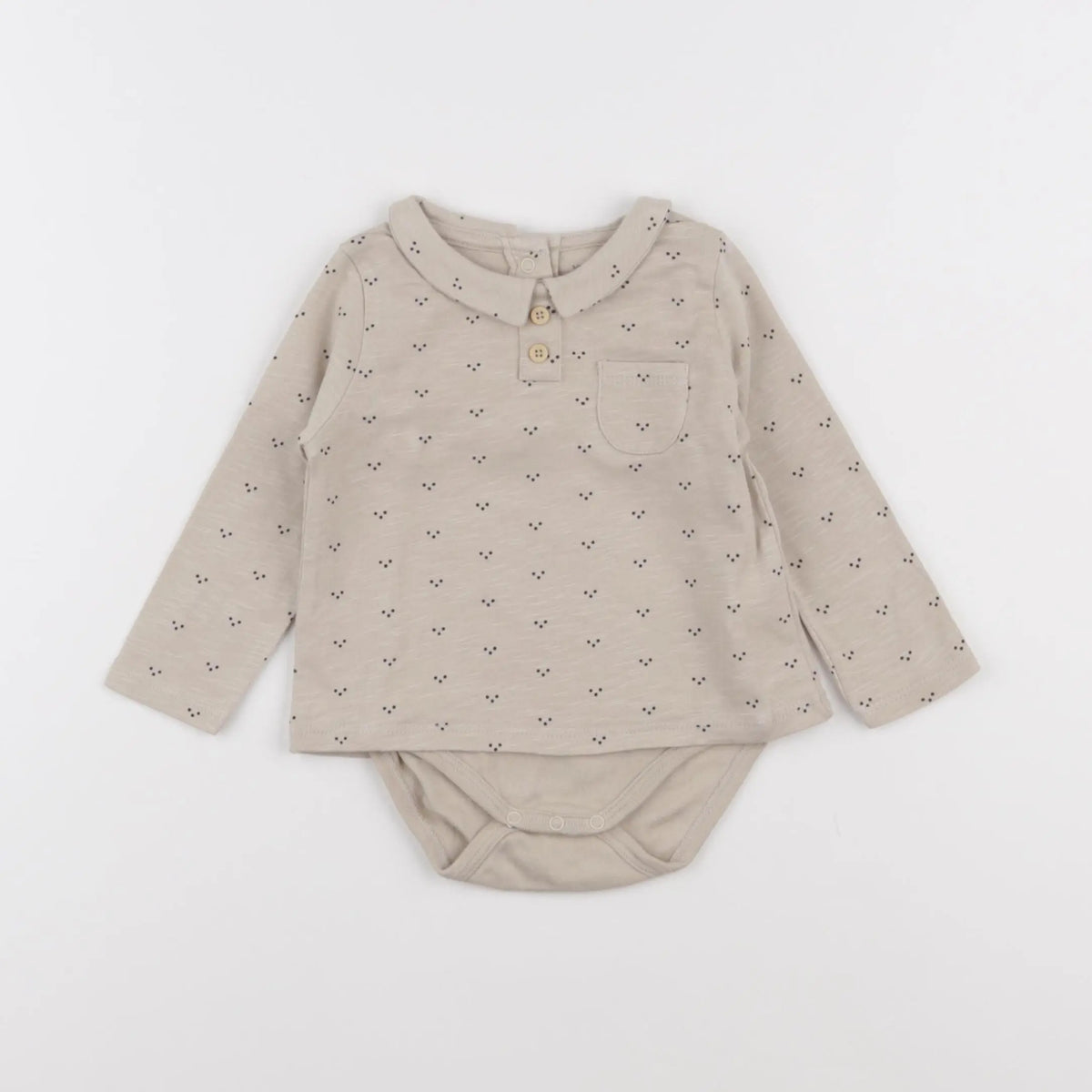 Vertbaudet - body tee-shirt marron - 6 mois