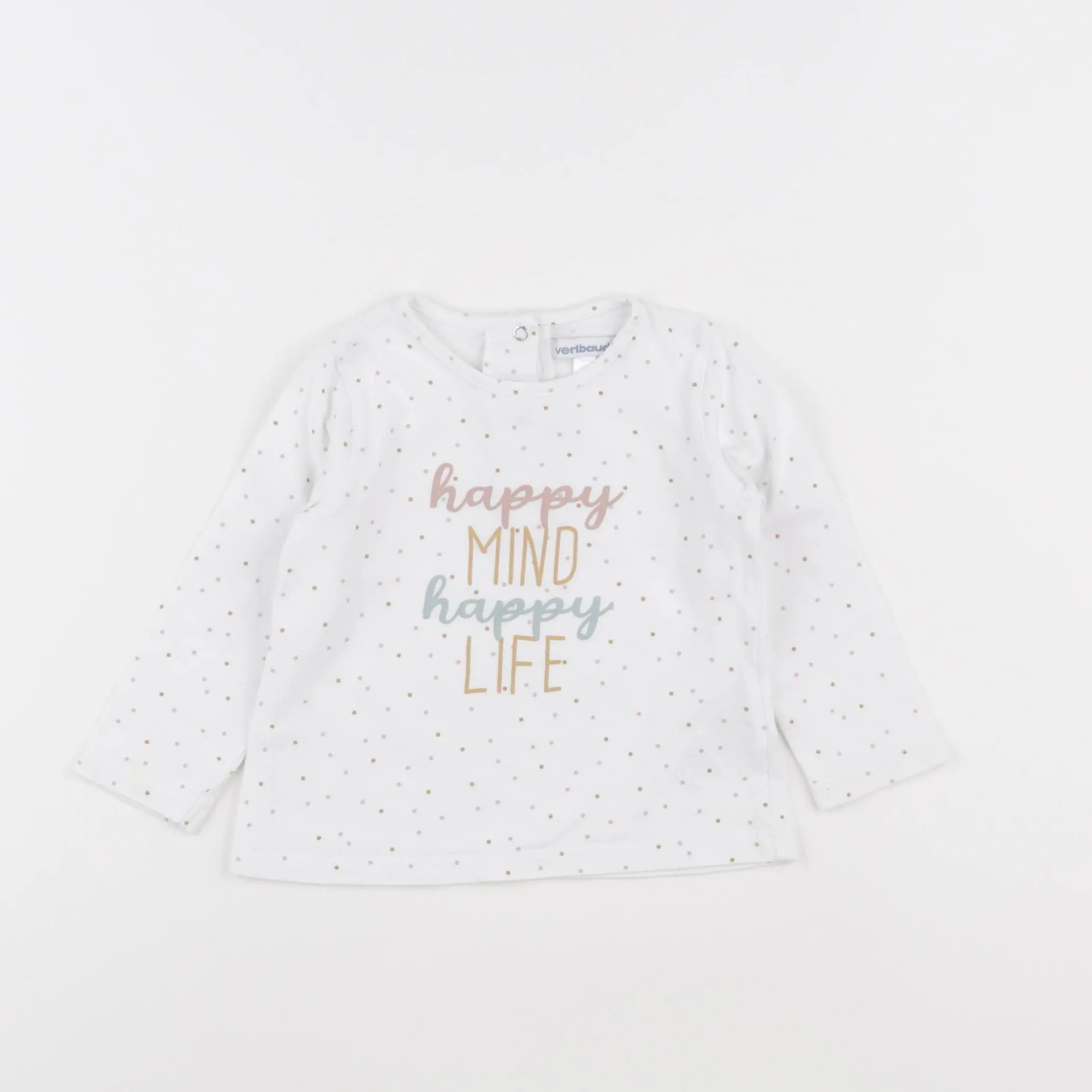 Vertbaudet - tee-shirt blanc, multicolore - 12 mois