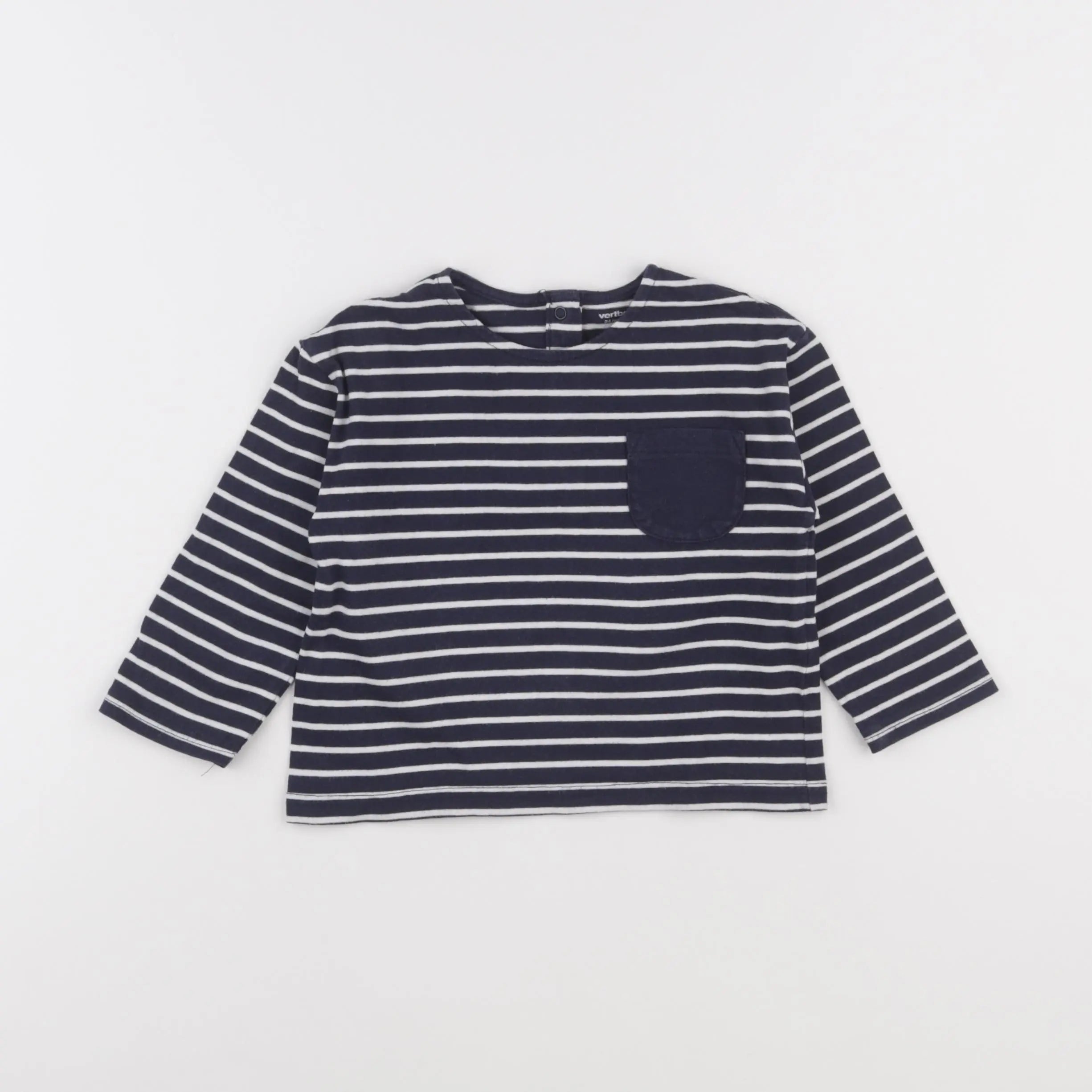 Vertbaudet - tee-shirt blanc, bleu - 24 mois