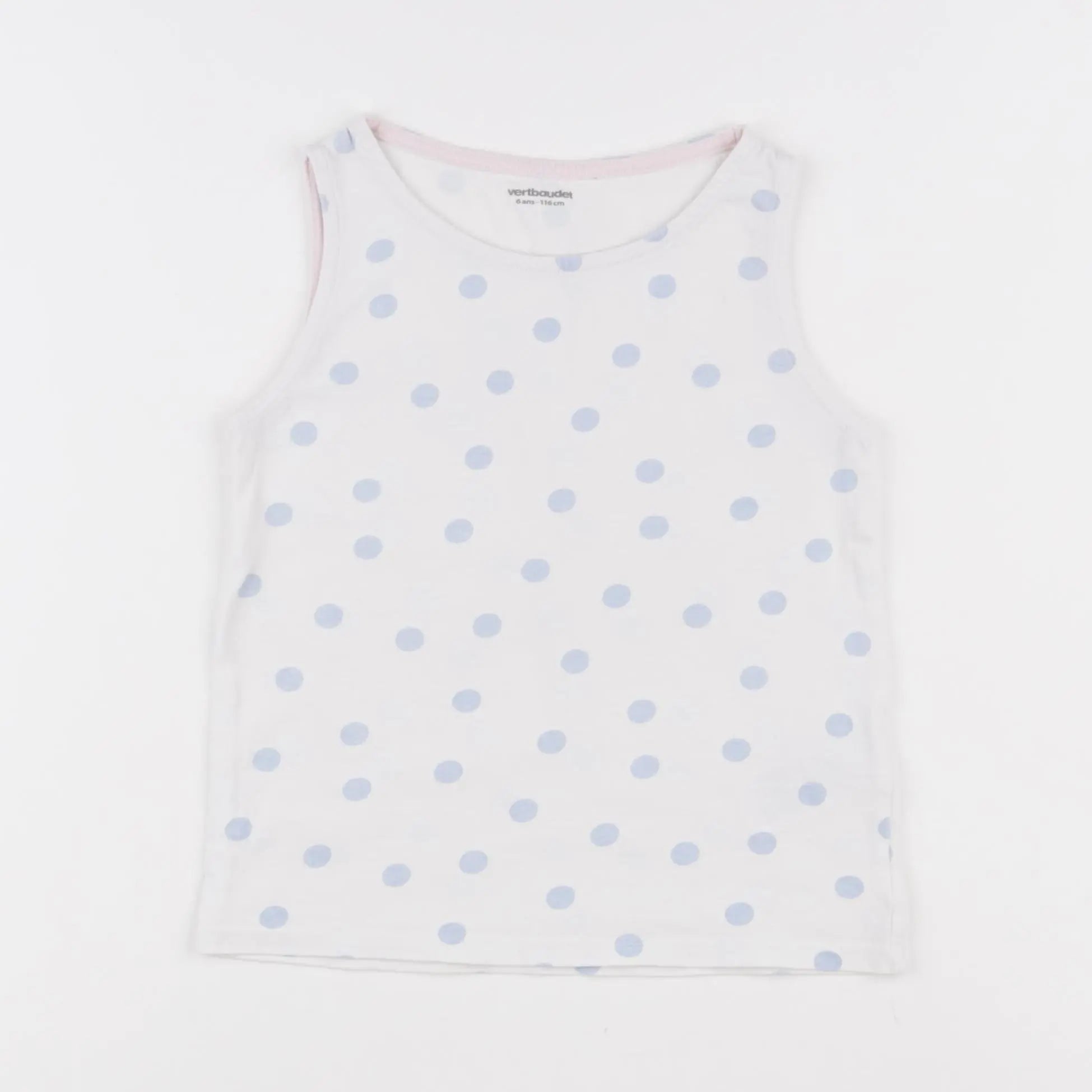 Vertbaudet - tee-shirt bleu, blanc - 6 ans