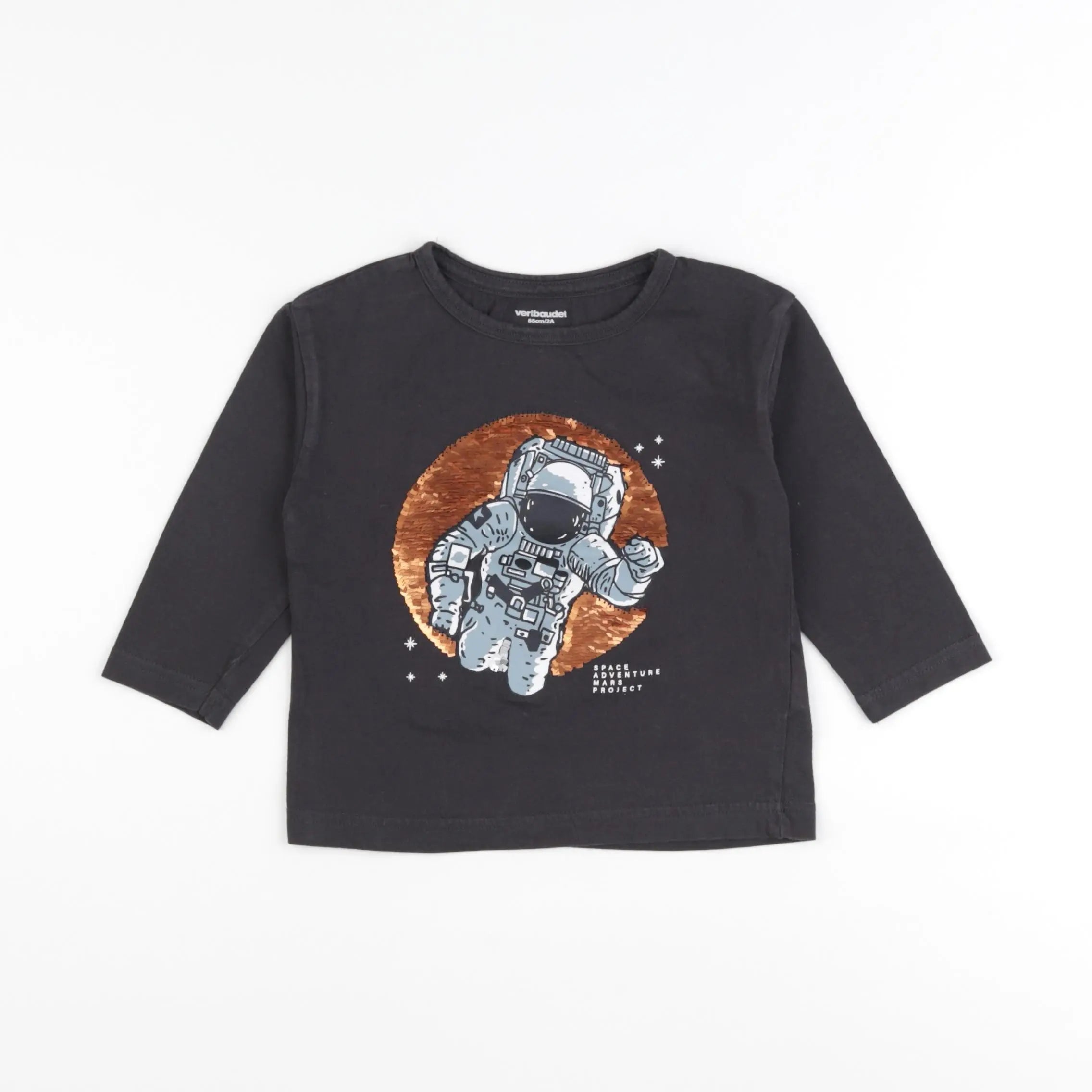 Vertbaudet - tee-shirt gris - 2 ans
