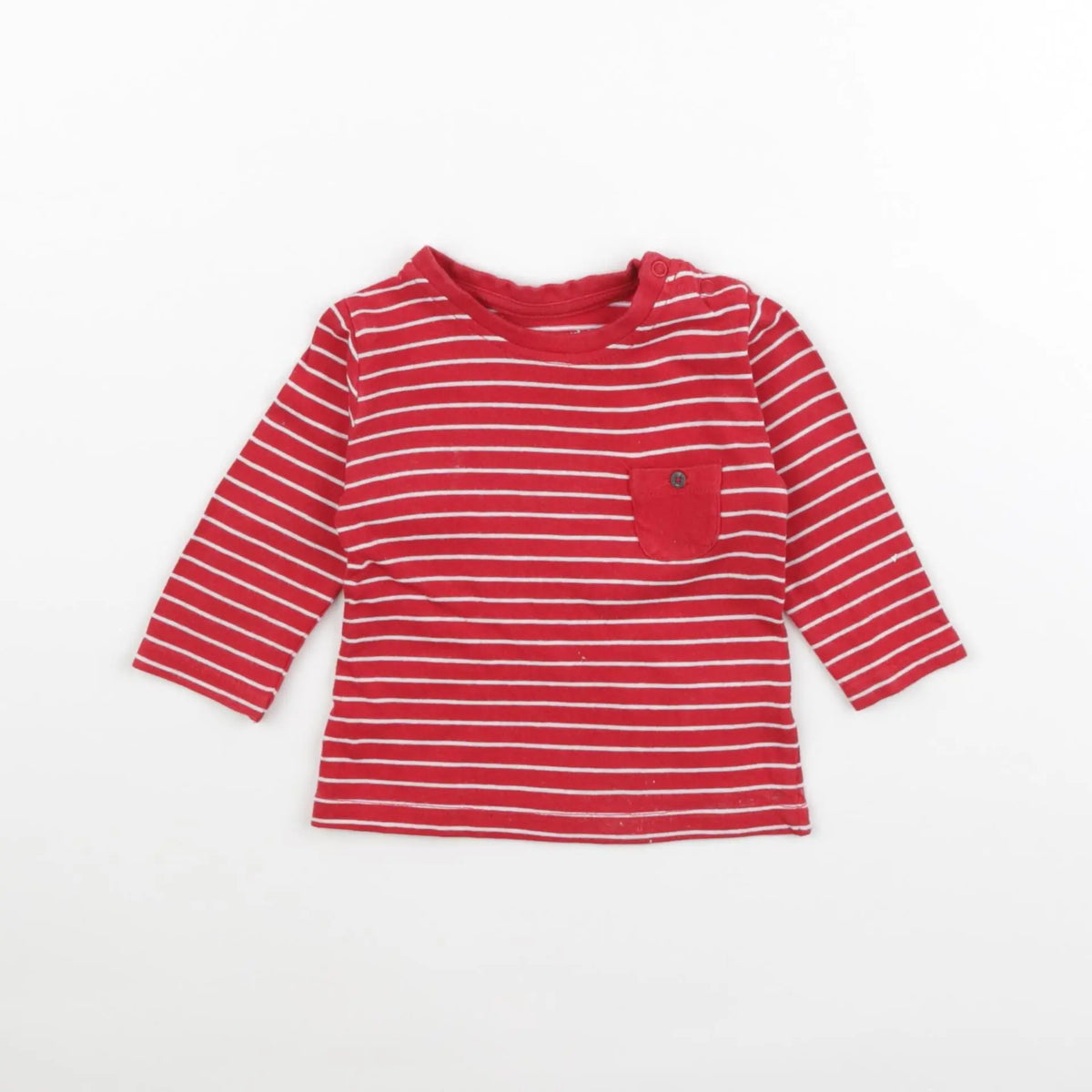Vertbaudet - tee-shirt rouge, blanc - 3 mois