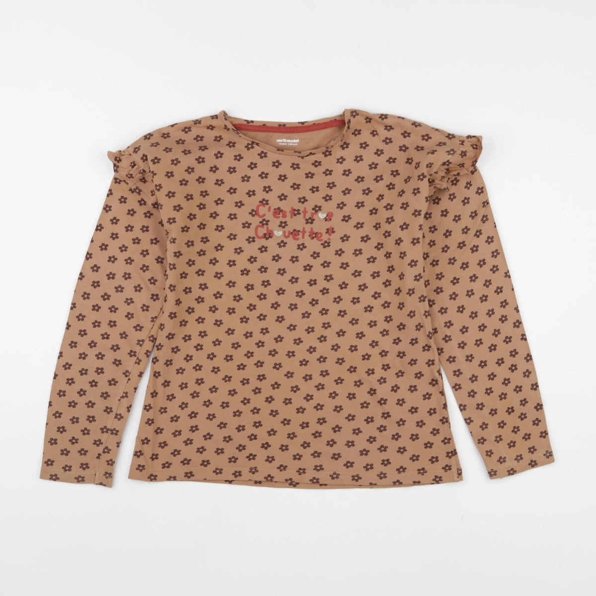 Vertbaudet - tee-shirt marron - 10 ans
