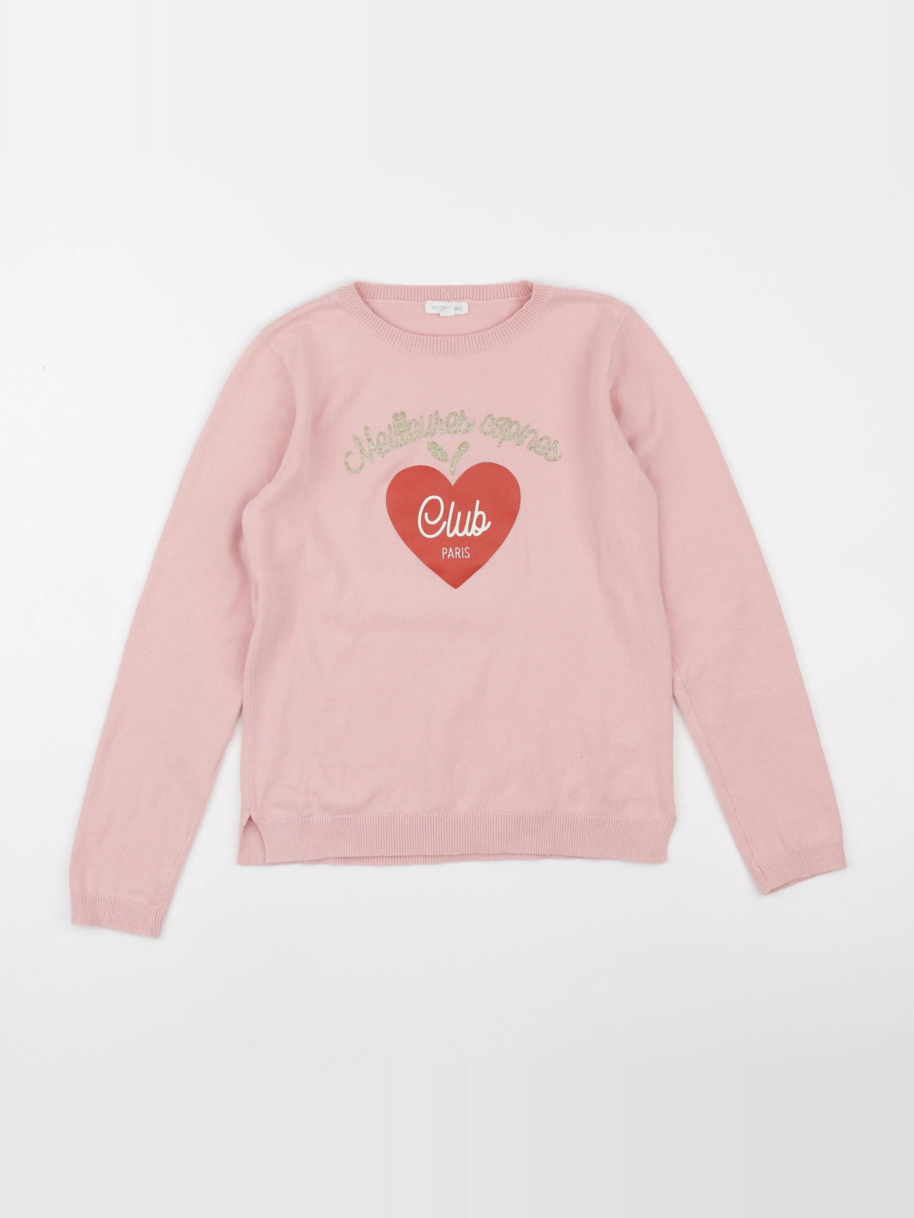 Vertbaudet - pull rose - 10 ans