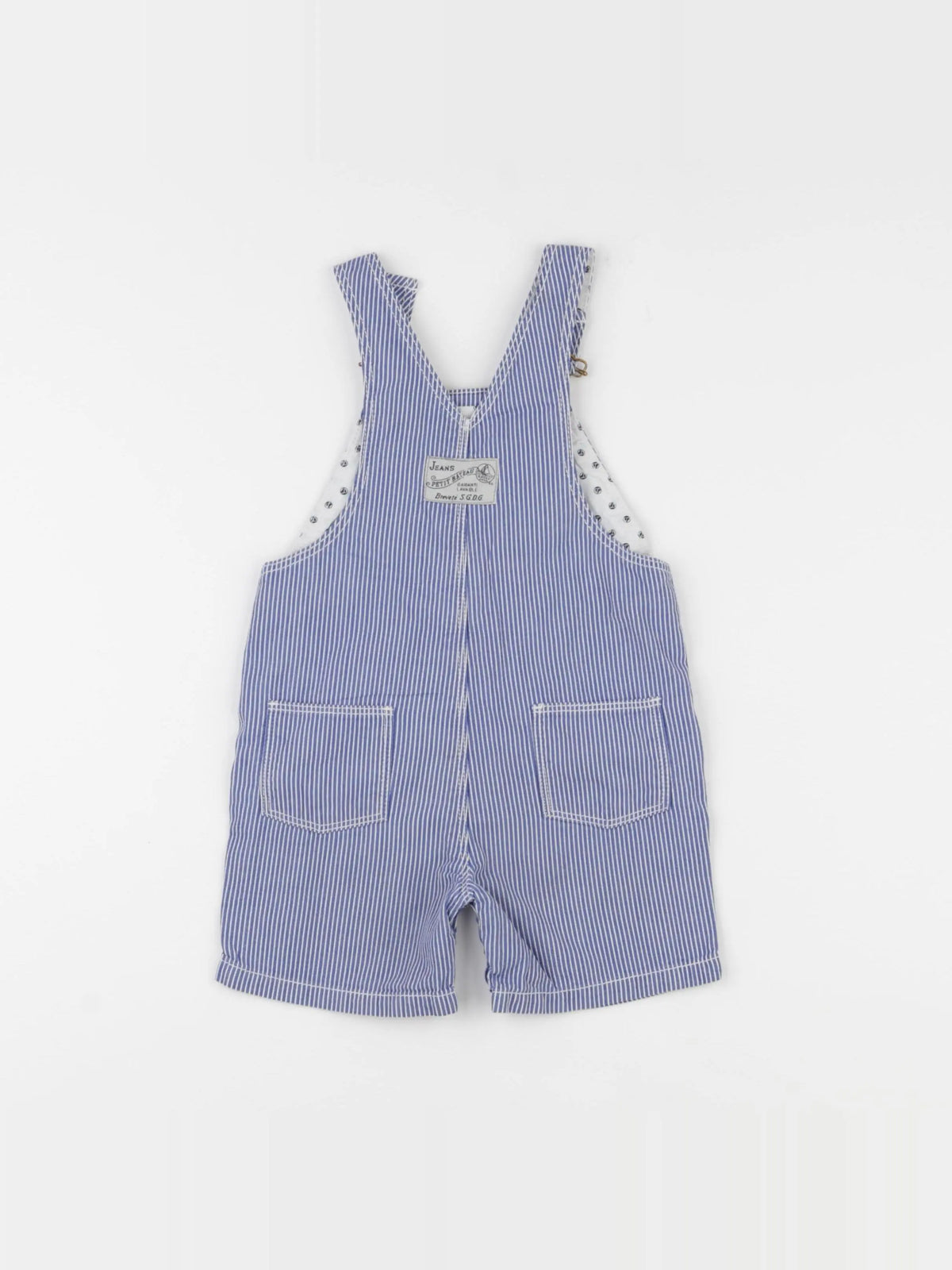 Petit Bateau - salopette bleu, blanc - 12 mois