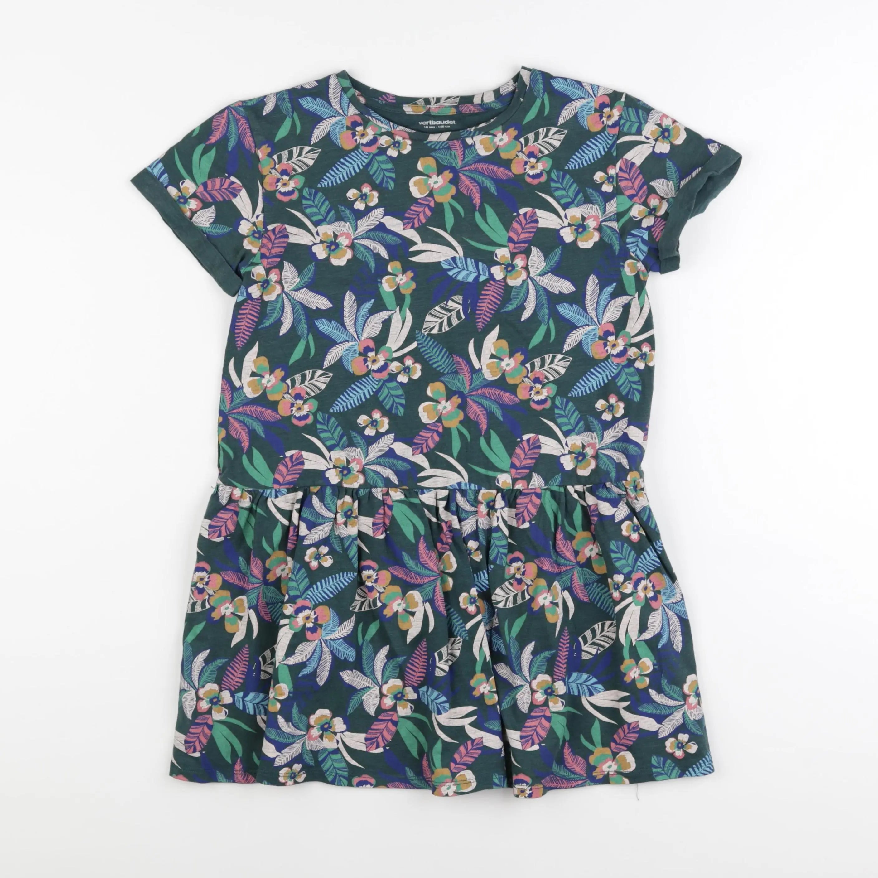 Vertbaudet - robe vert - 10 ans