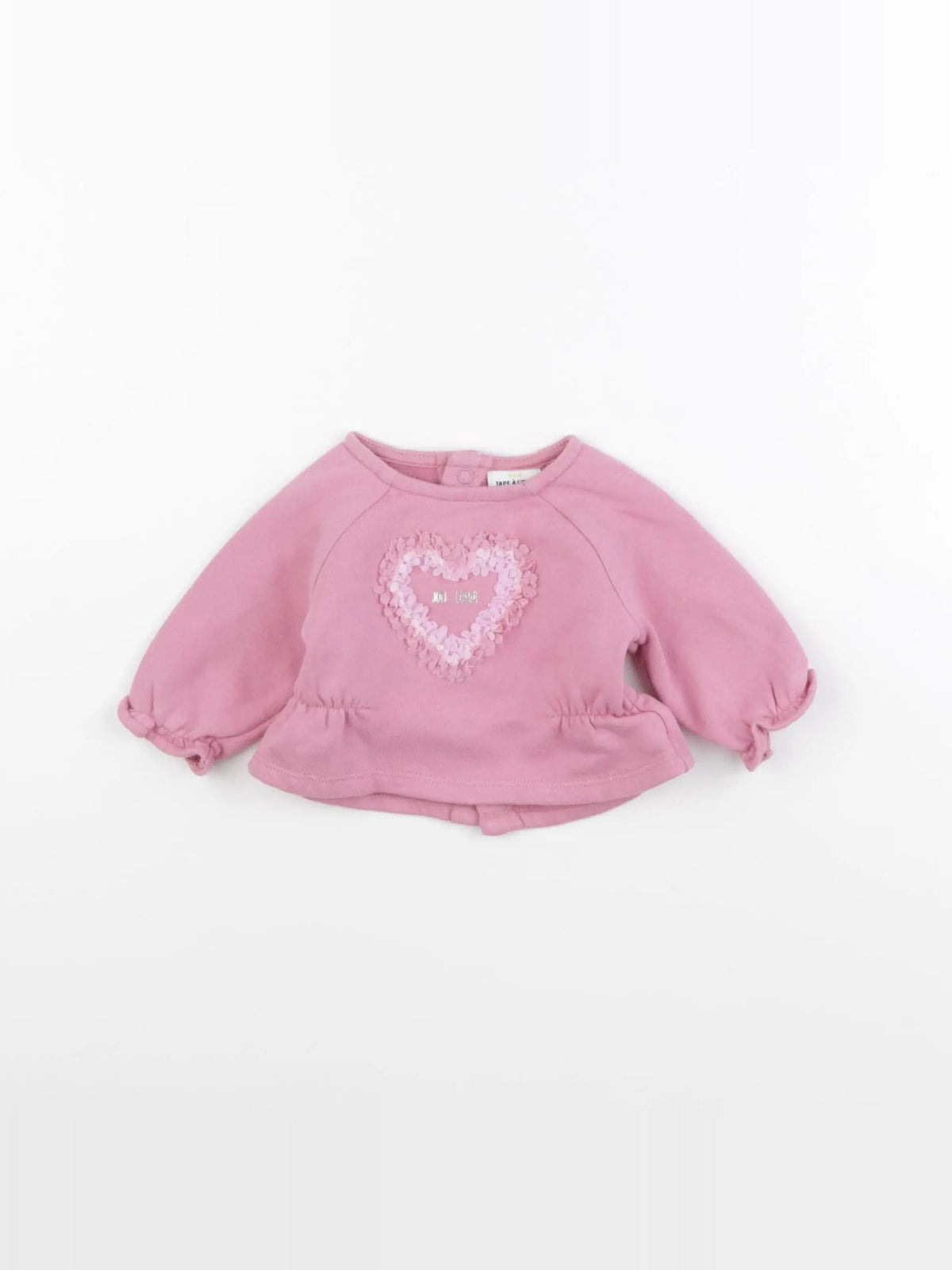 Tape à l'oeil - sweat rose - 1 mois