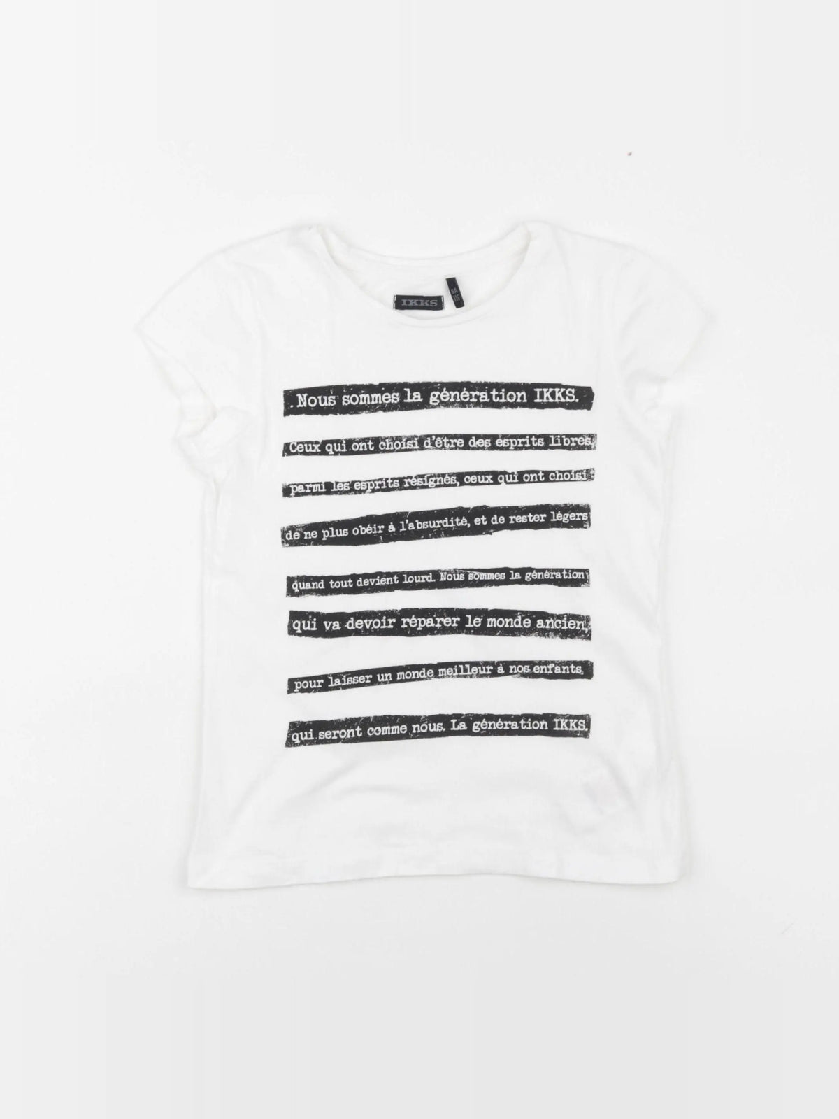 IKKS - tee-shirt blanc, noir - 6 ans