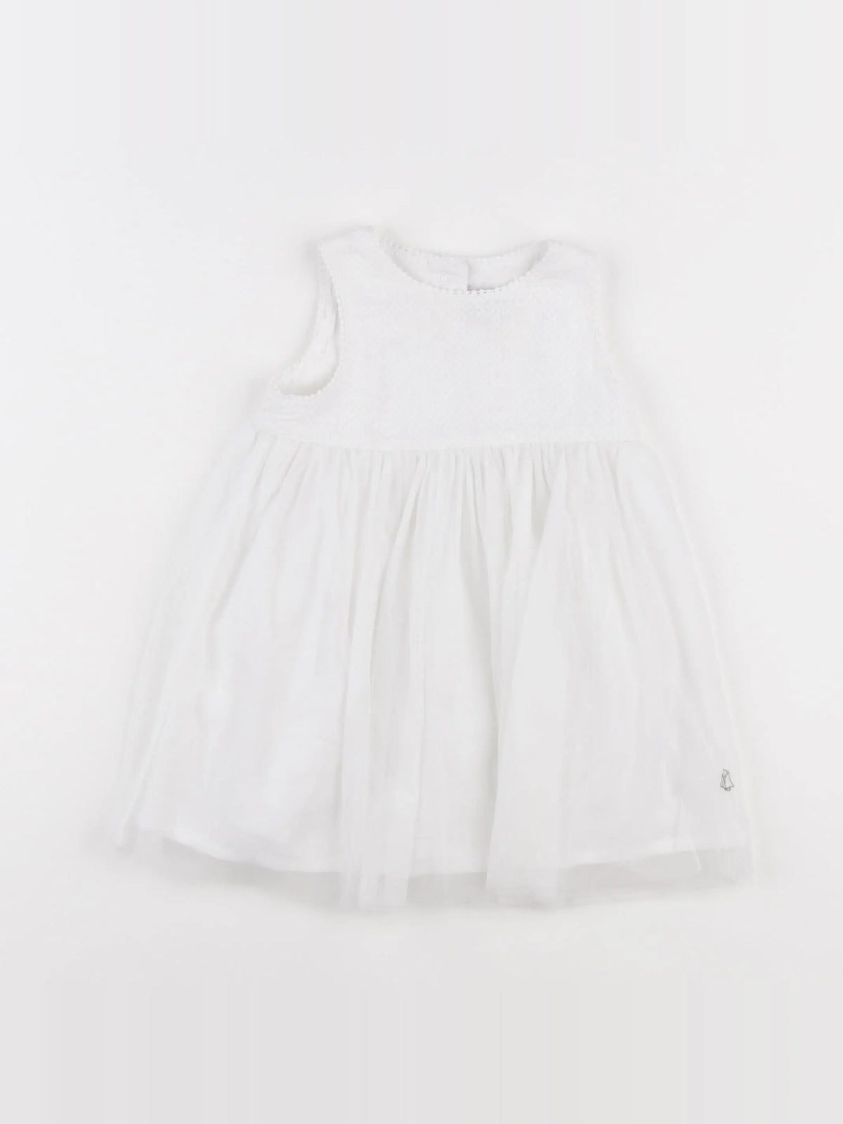 Petit Bateau - robe blanc - 12 mois