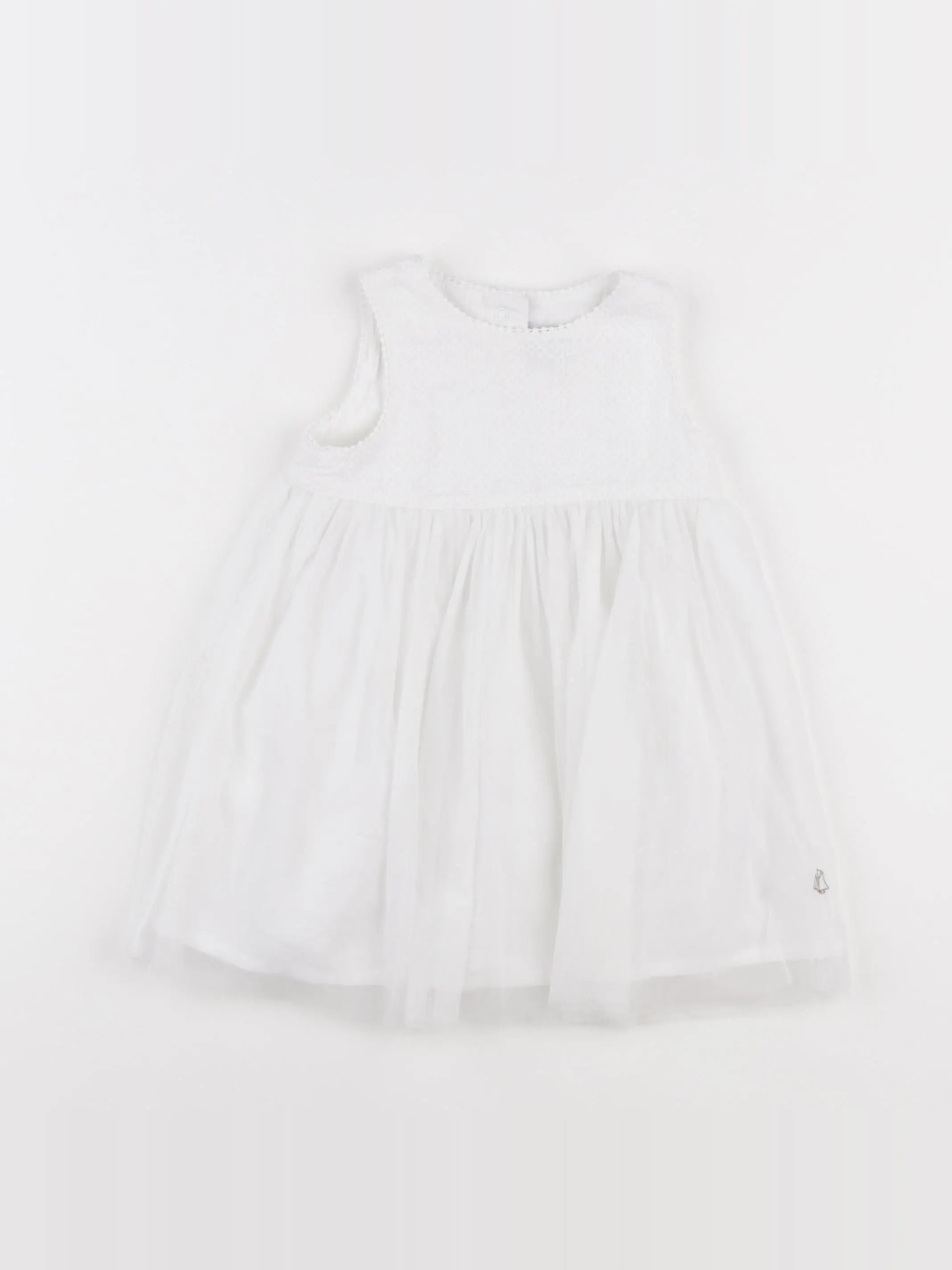 Petit Bateau - robe blanc - 12 mois