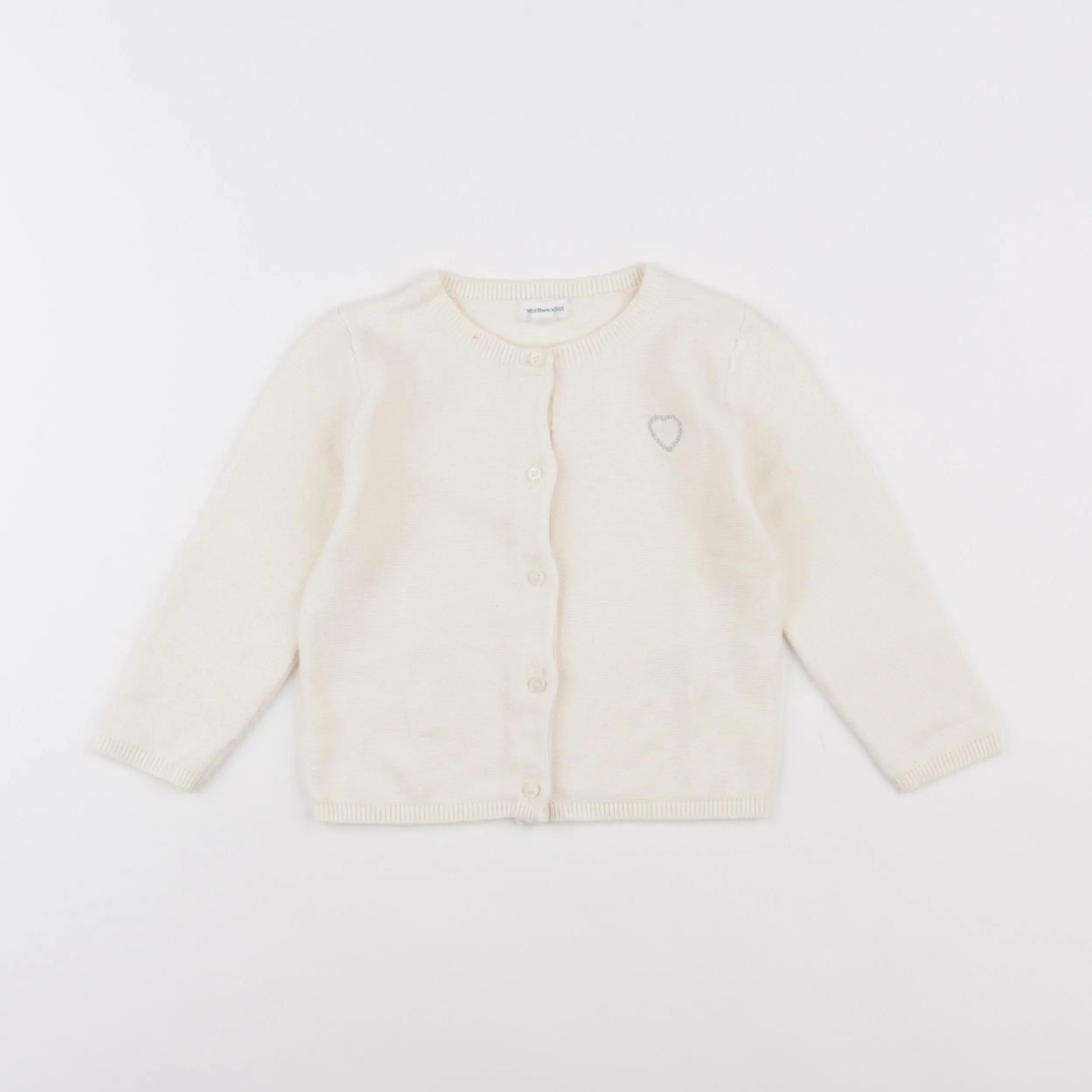 Vertbaudet - gilet blanc - 18 mois