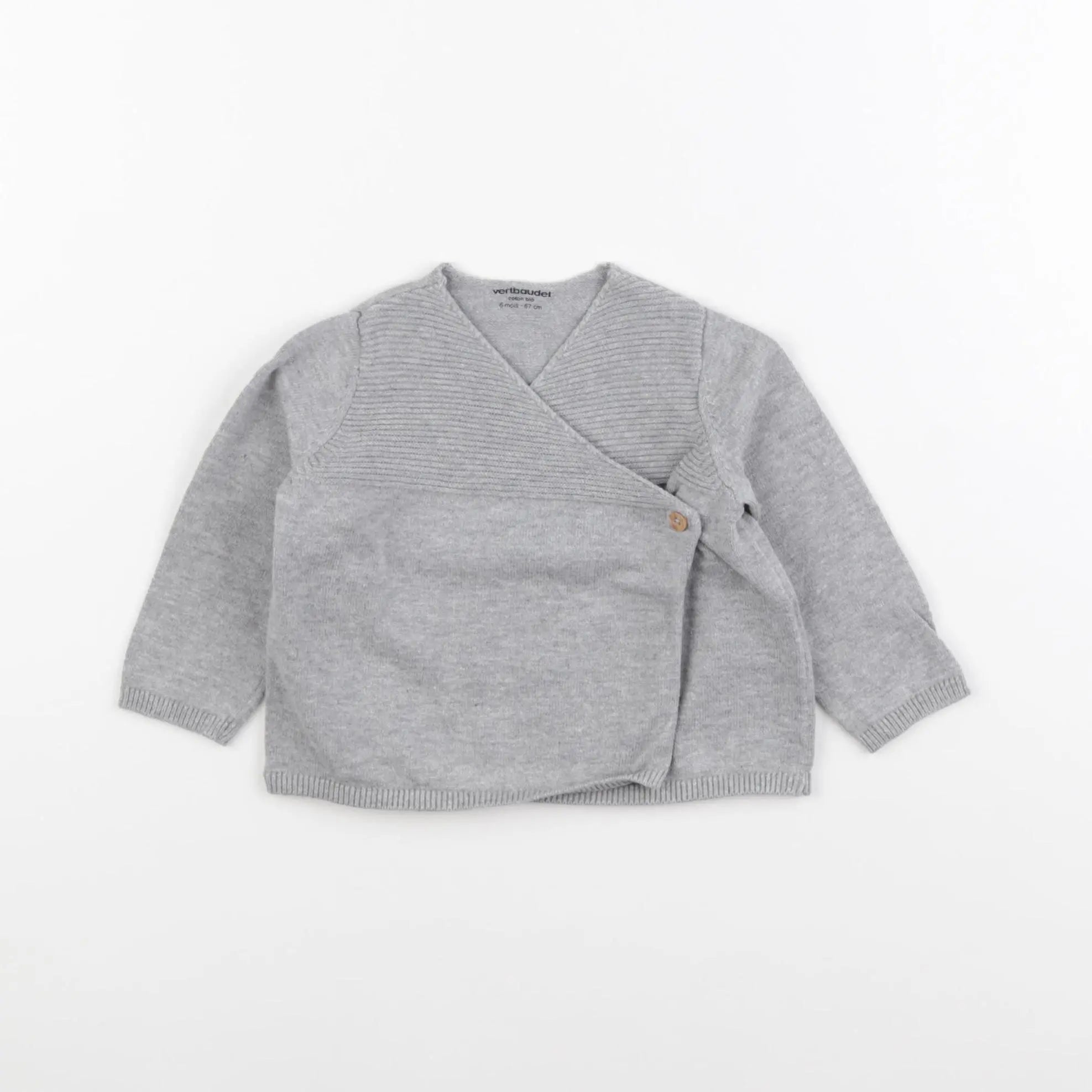 Vertbaudet - gilet gris - 6 mois