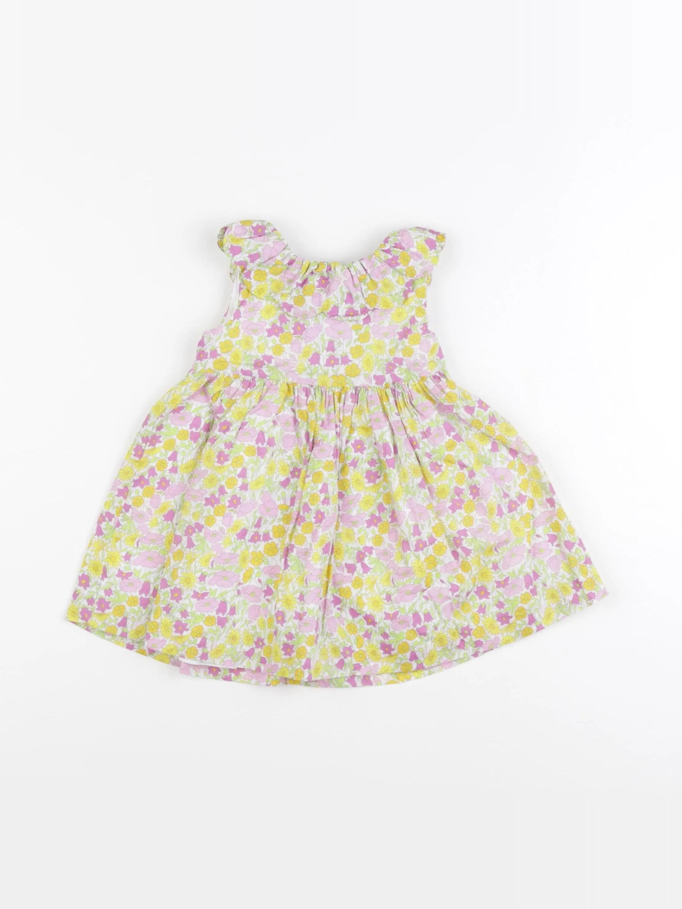 Jacadi - robe liberty jaune, violet - 12 mois