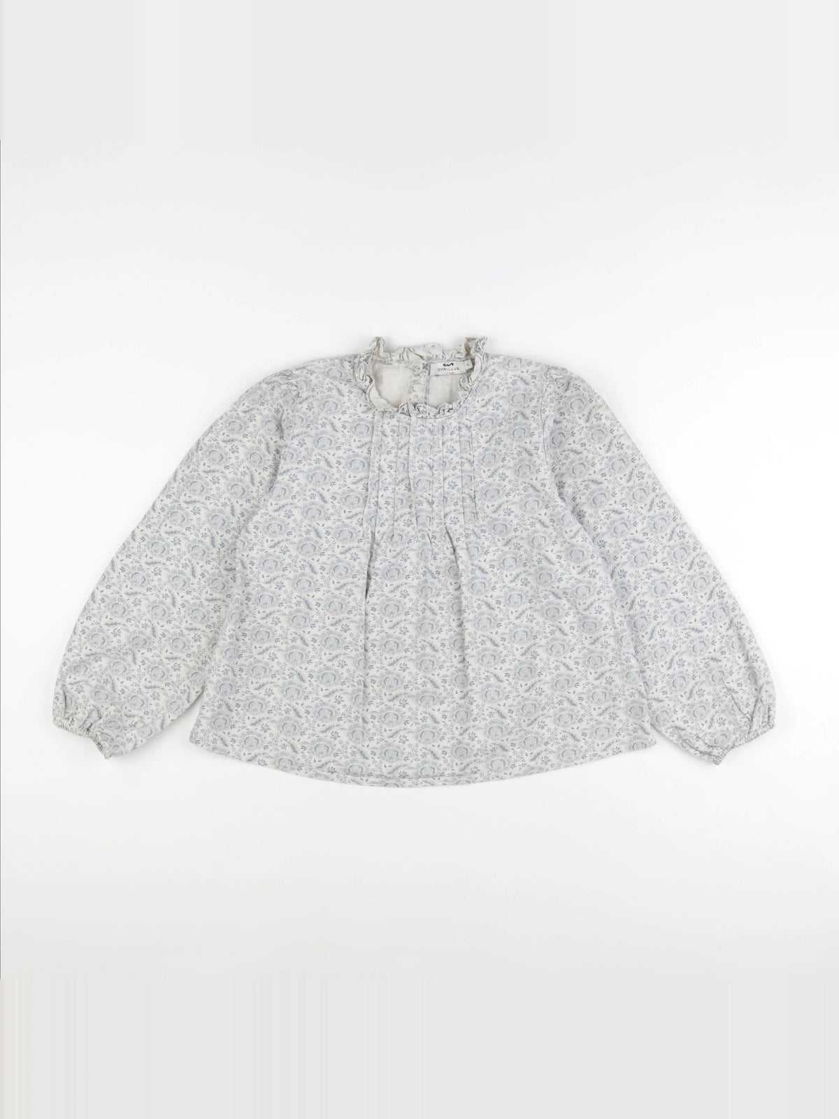 Cyrillus - blouse blanc, bleu - 12 ans