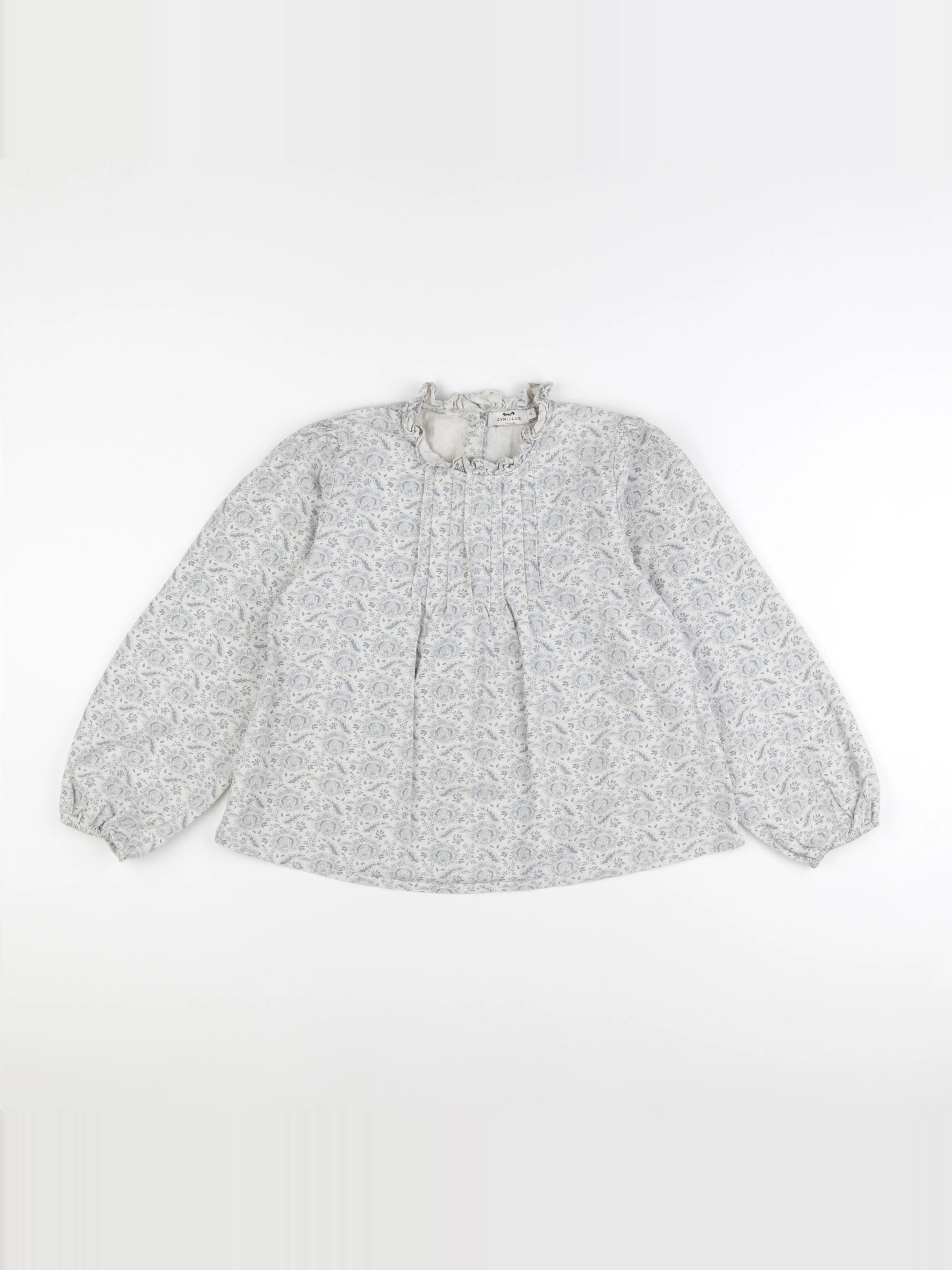 Cyrillus - blouse blanc, bleu - 12 ans