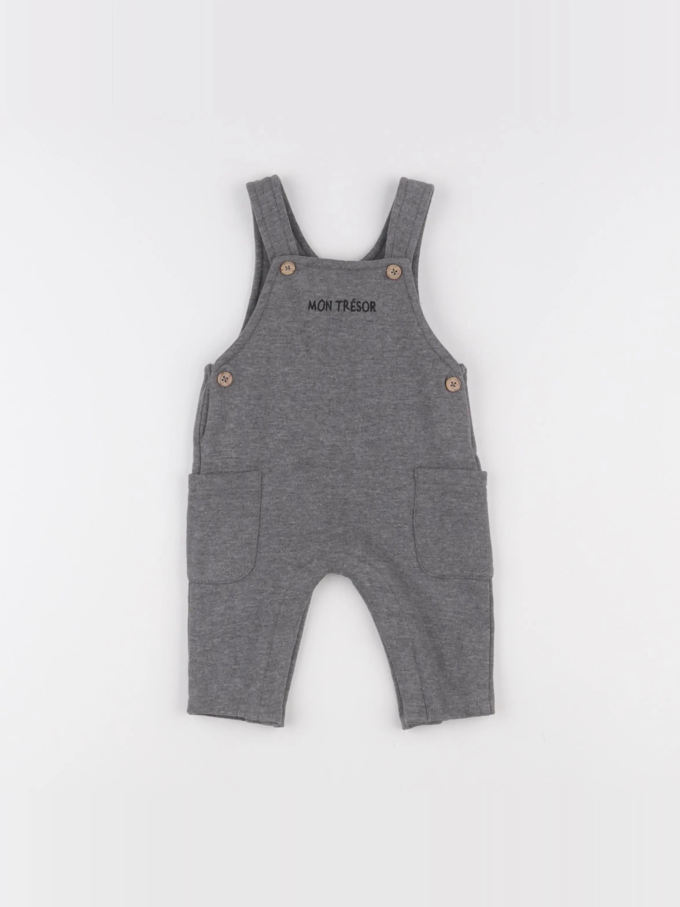 Vertbaudet - salopette gris - 3 mois