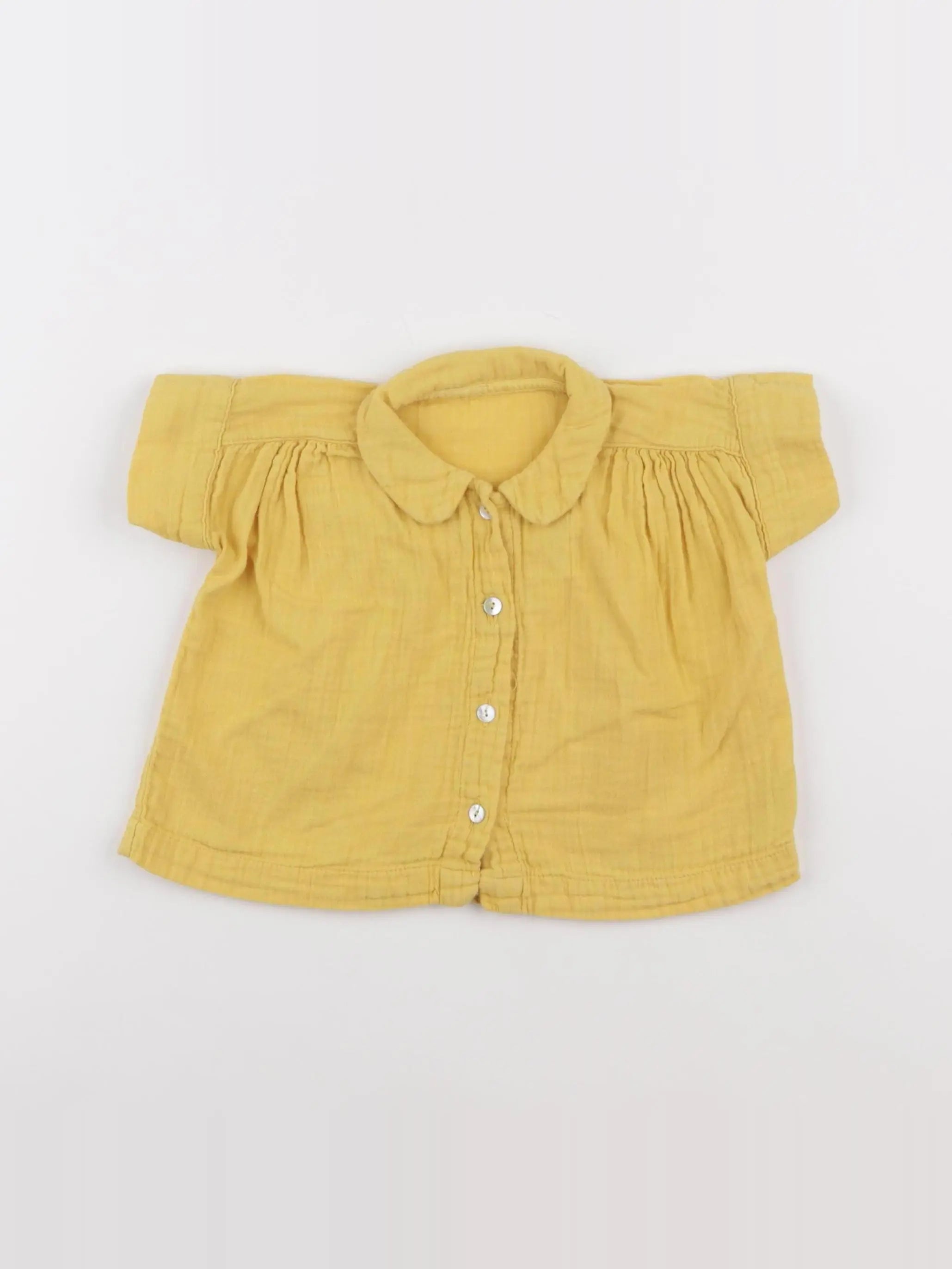 Poudre Organic - chemise jaune - 6 mois