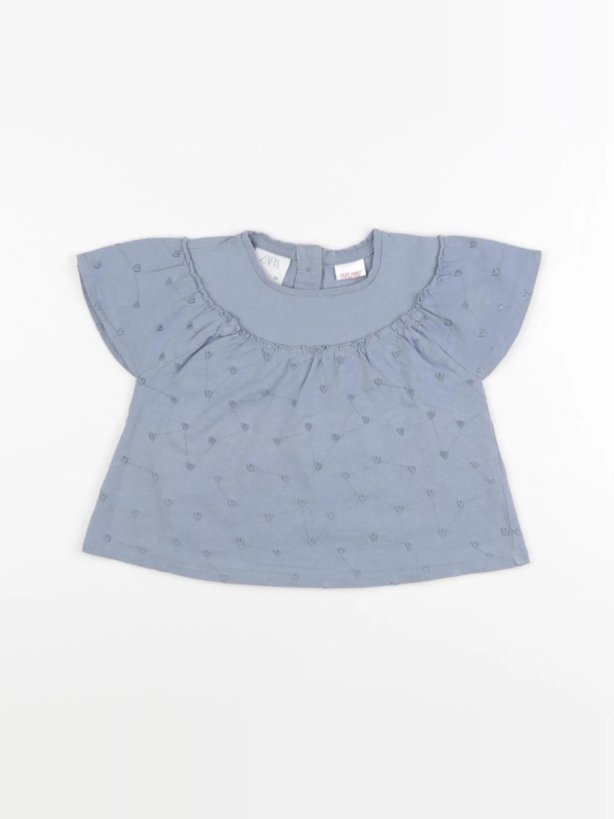 Zara - tee-shirt bleu - 6/9 mois