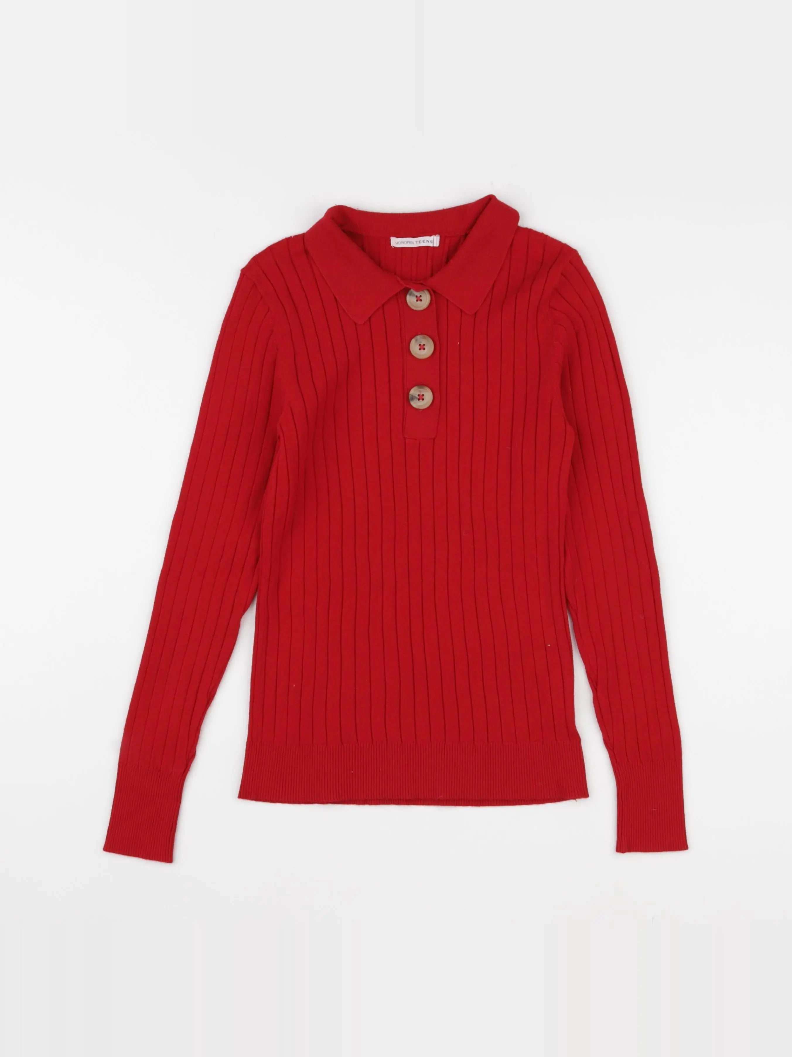 Monoprix - pull rouge - 12 ans