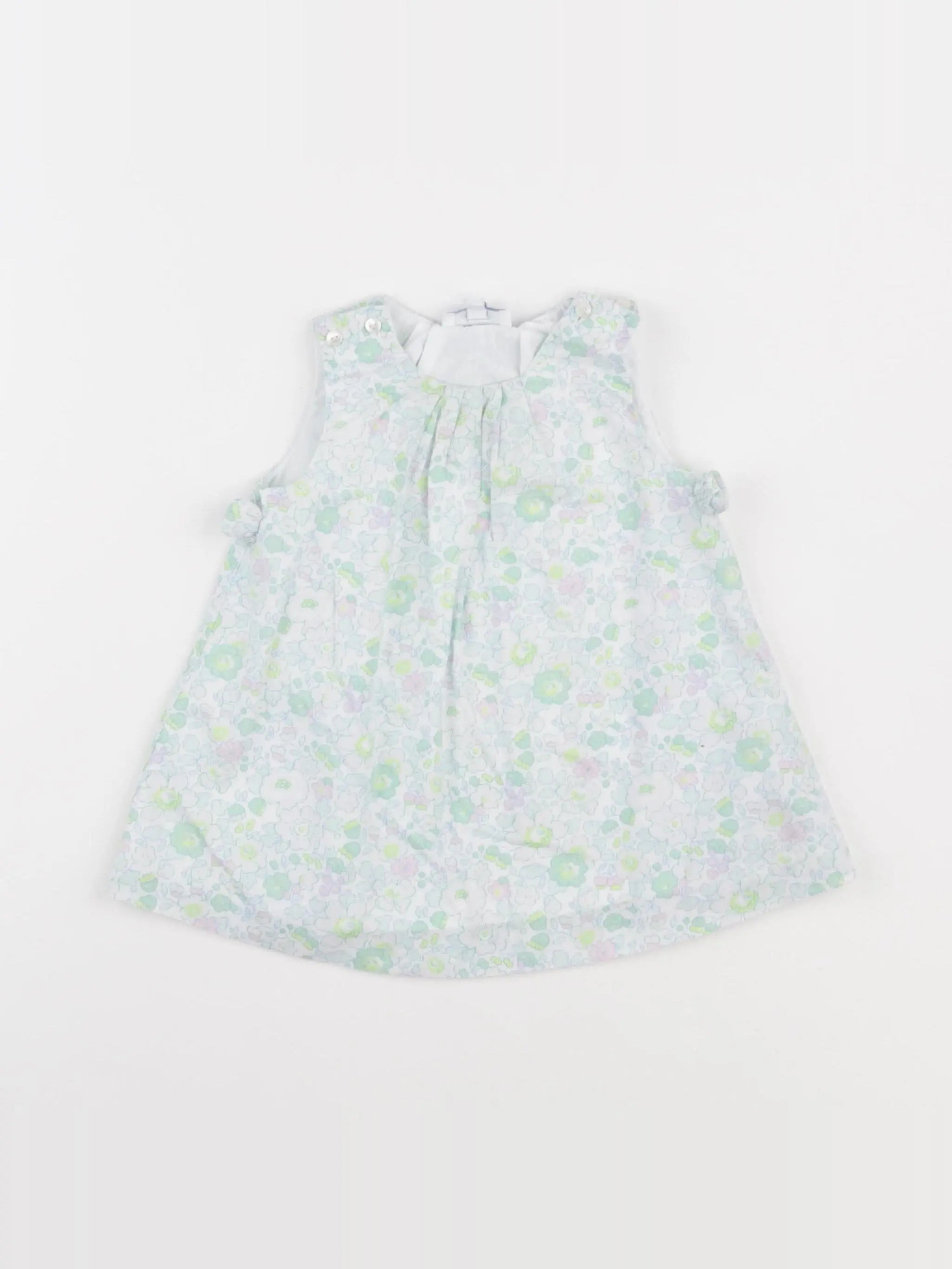 Jacadi - robe liberty vert, rose - 6 mois