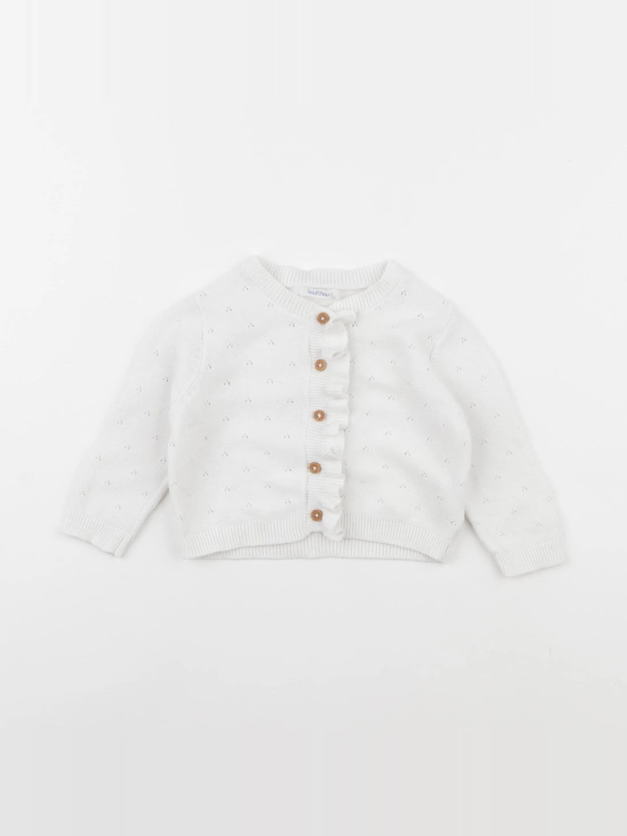 Boutchou - gilet blanc - 6 mois
